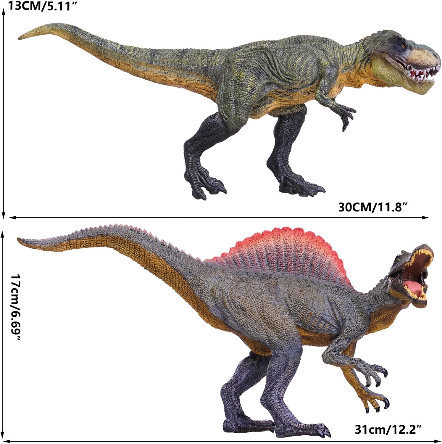 Gemini&Genius Dinosaur Toys Tyrannosaurus Rex and Spinosaurus Figures Toys