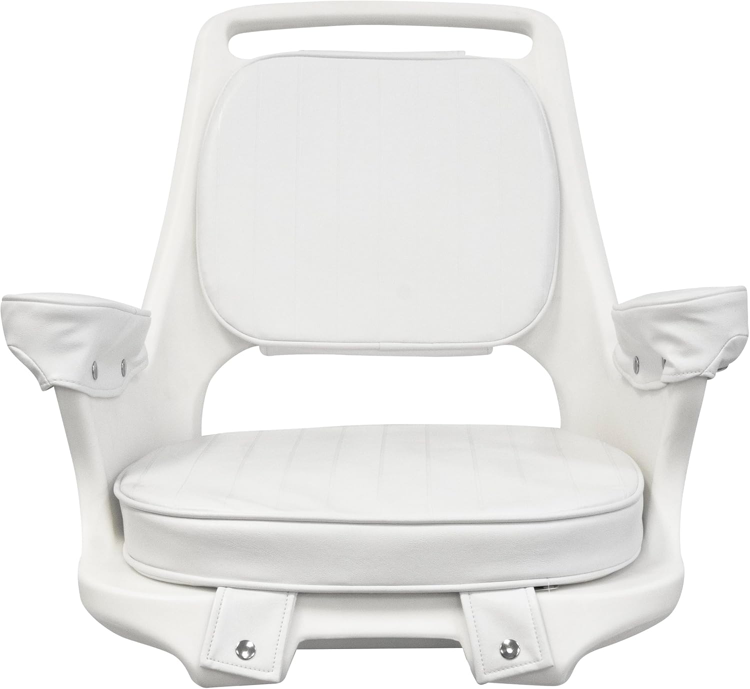 Wise 8WD1007-3-710 Captains Chair with Cushions and Mounting Plate, White