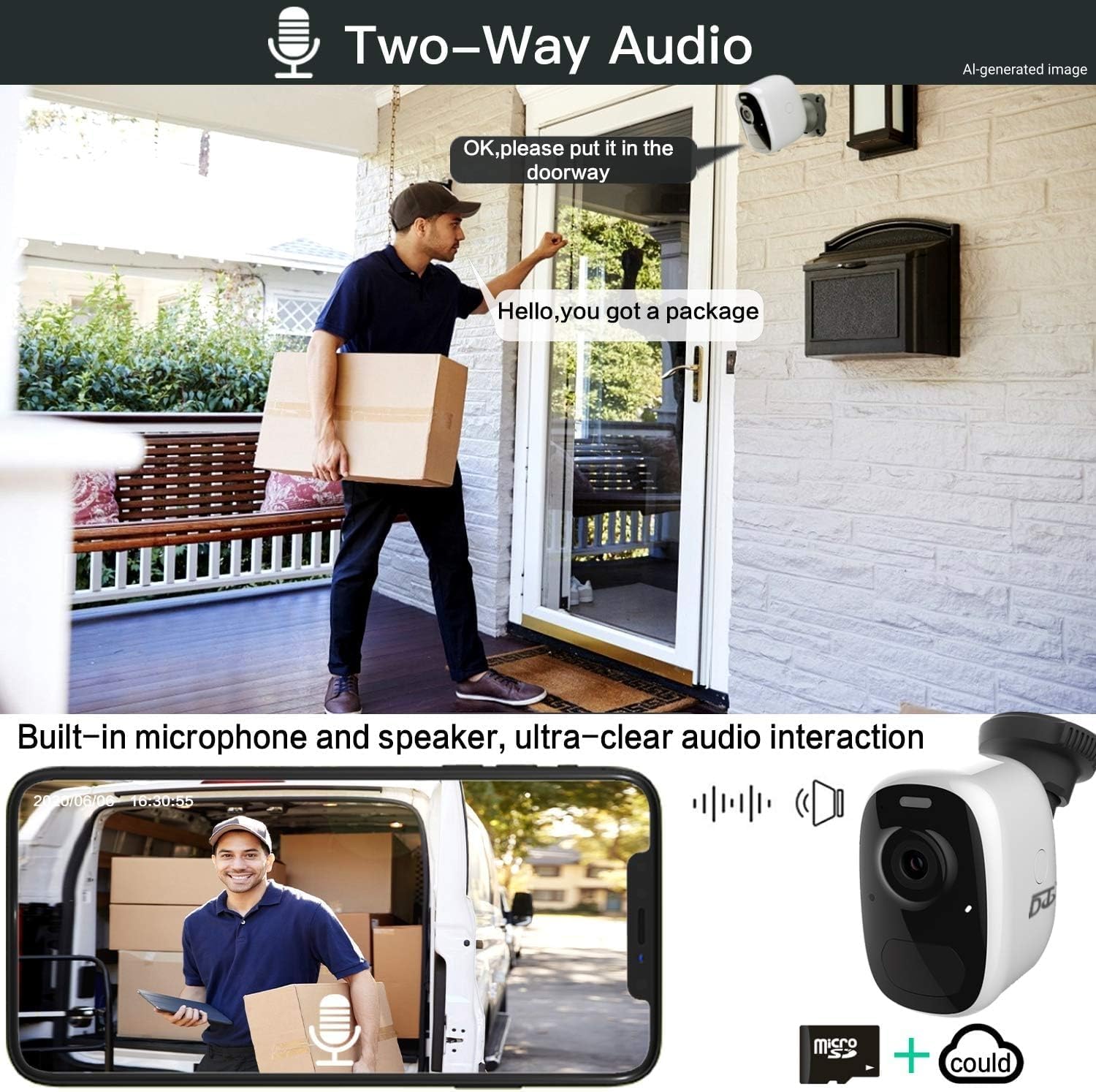 DCT Magnetic Security Camera Outdoor: See Who at Door in 2K - 10s No-Drill