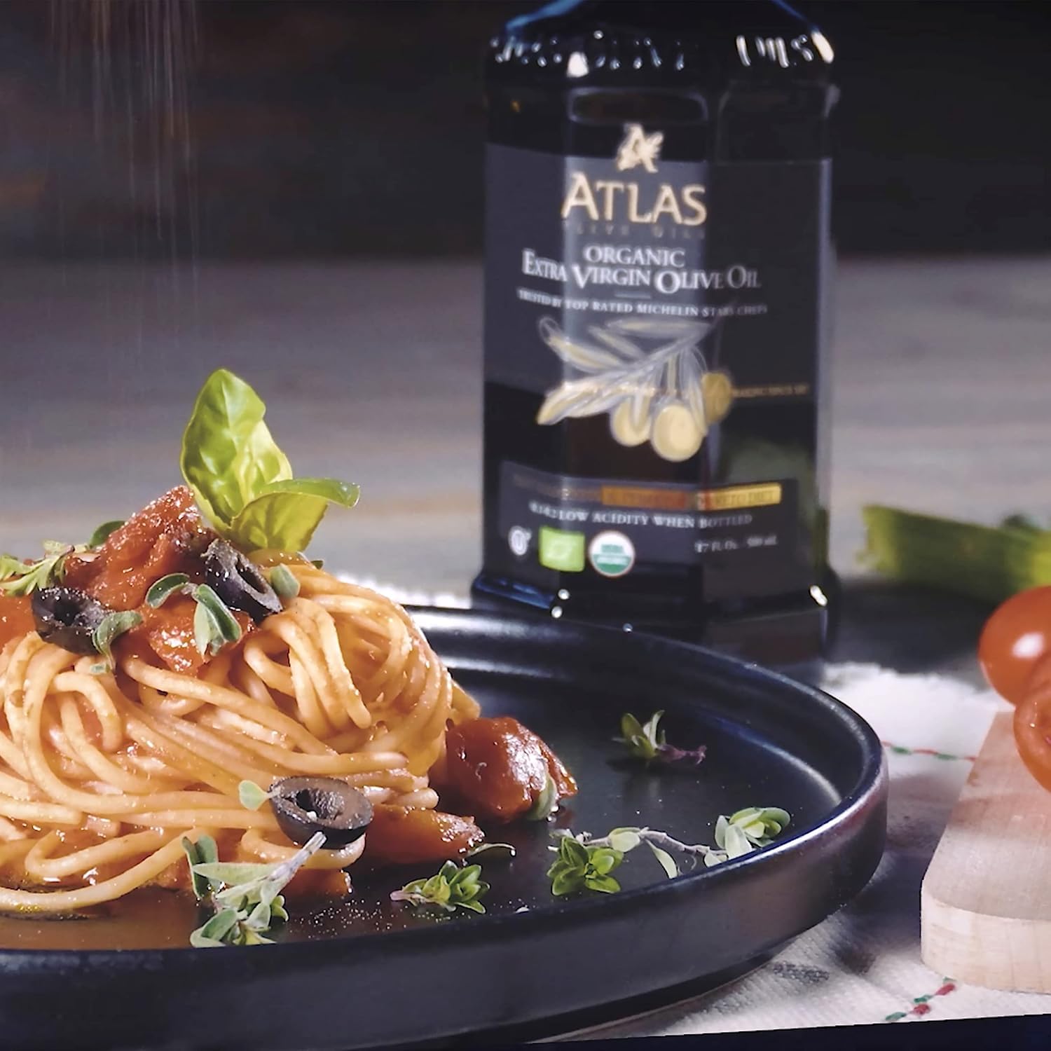 Atlas Organic Extra Virgin Olive Oil, Moroccan, High Polyphenol, 750 mL | Cold Pressed EVOO With High Smoke Point, Trusted By Award-Winning Chefs, One Family Farm, Polyphenol-Rich & Smooth Finish