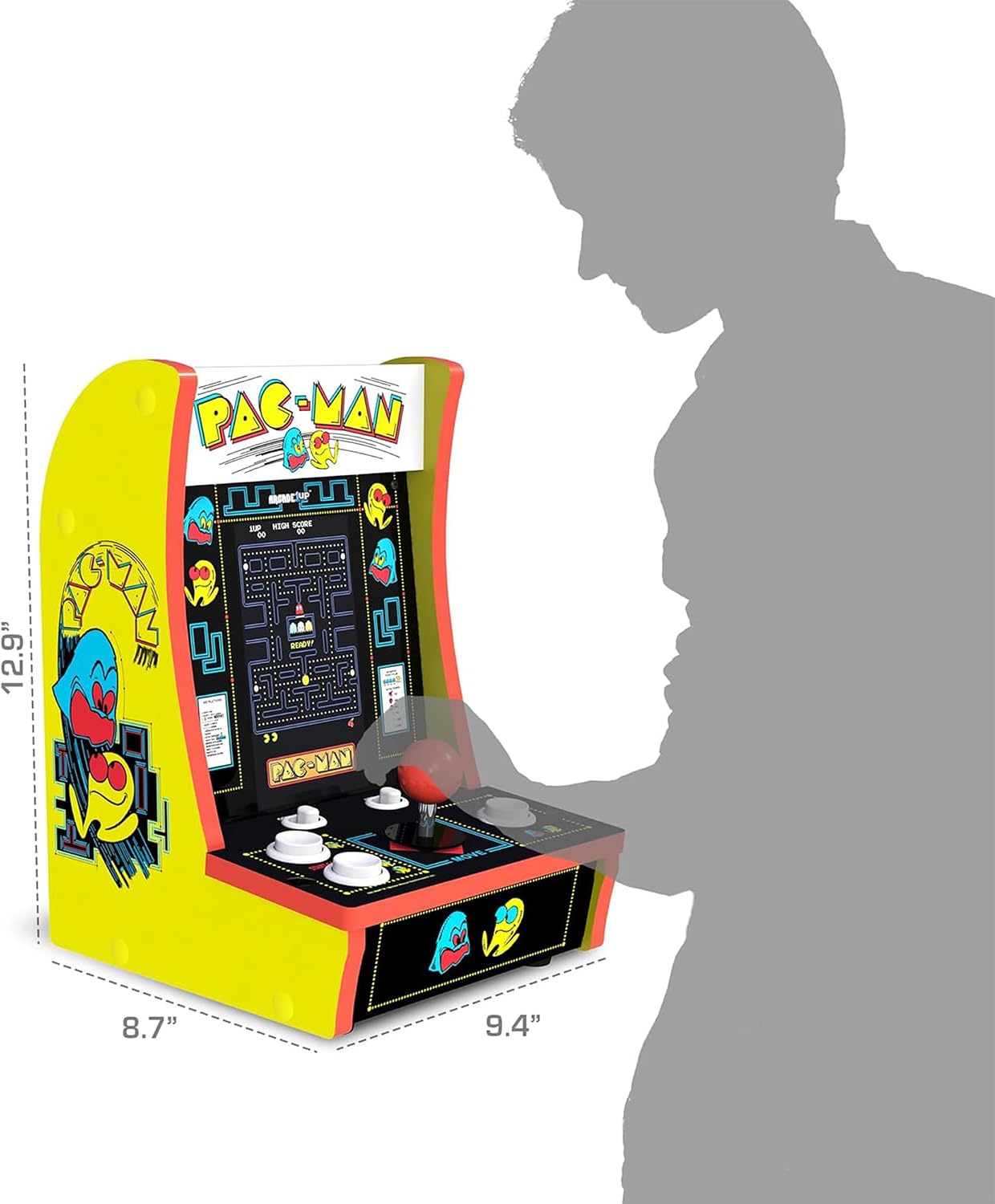 Arcade1Up Ms. Pac-Man Class of '81 Countercade, 3 Retro Games | Countertop Arcade Machine with 7-Inch LCD Screen and Real Feel Joysticks and Buttons