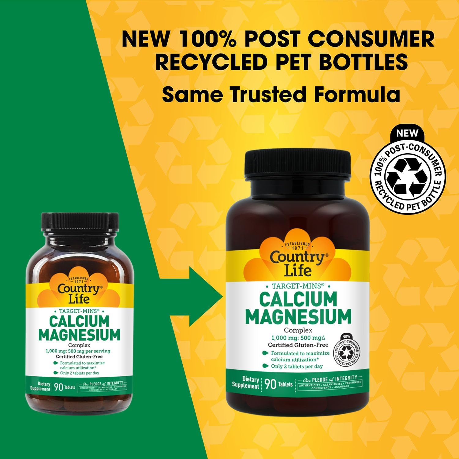 Country Life Target-Mins Calcium Magnesium Complex, 360 Tablets | 2:1 calcium-to-magnesium ratio with 180 convenient daily servings