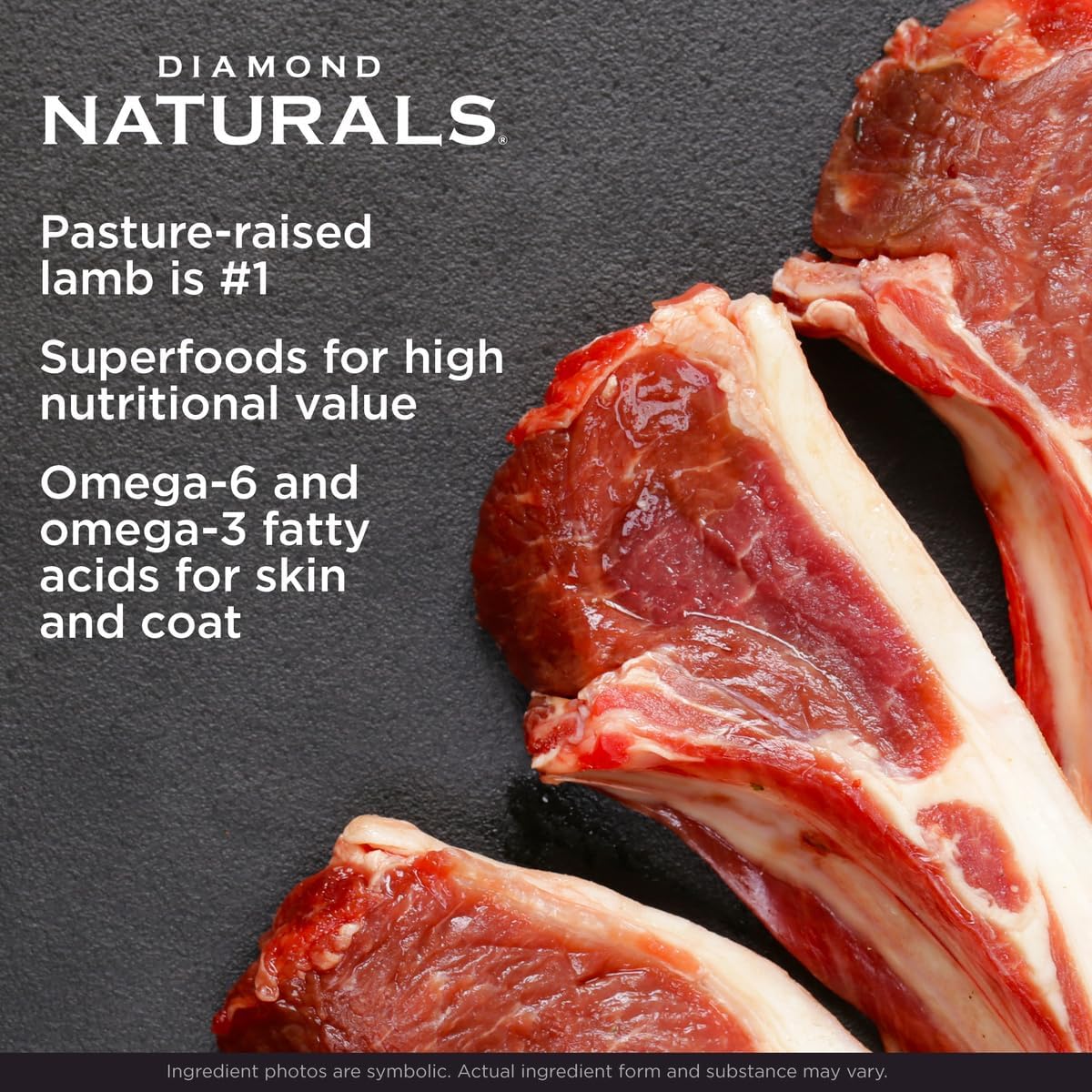 Diamond Naturals Adult Dry Dog Food, Lamb Meal & Rice, 40lb | Pasture Raised Lamb Protein | Omega Fatty Acids for Skin & Coat Health | Guaranteed Probiotics for Digestive Support