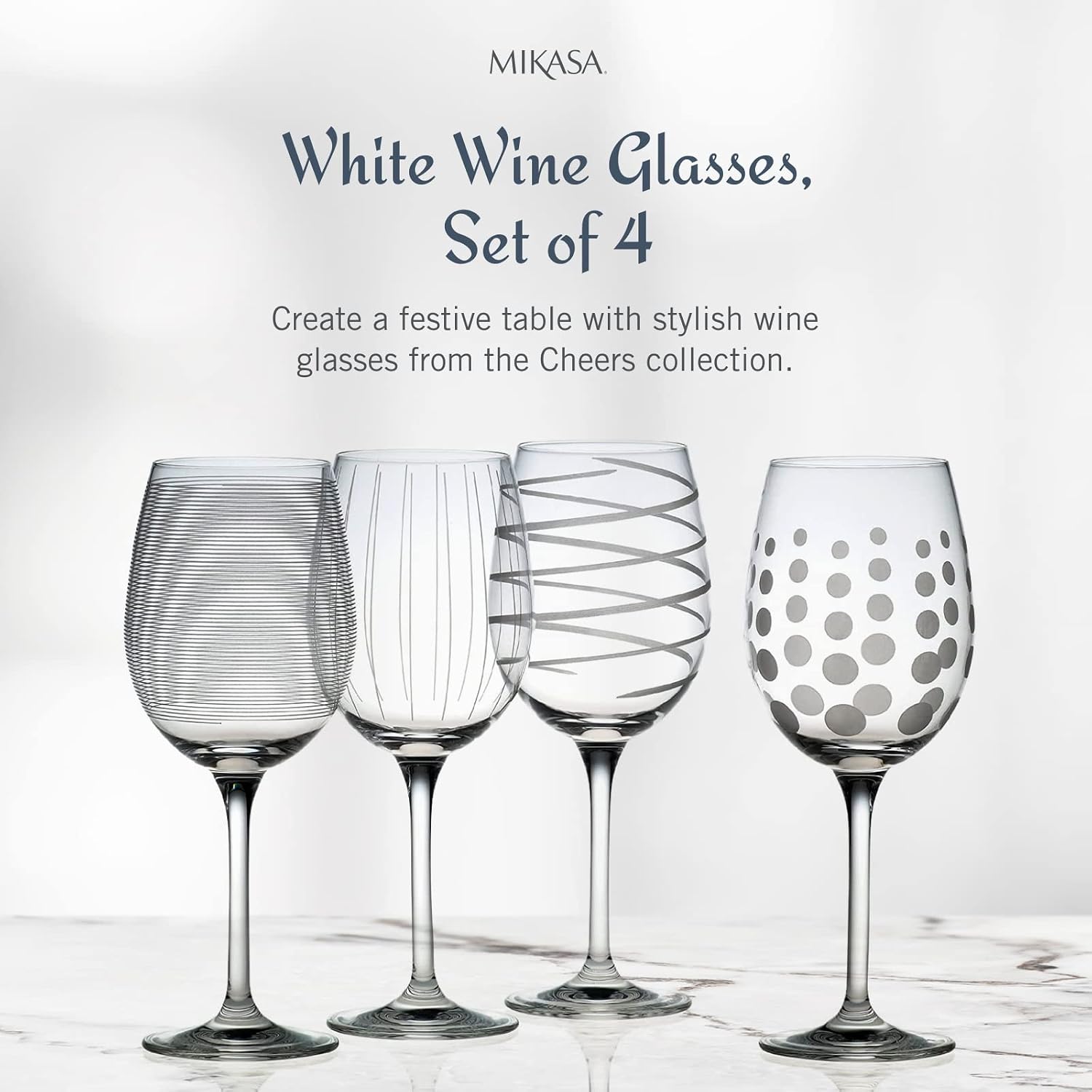 Mikasa Cheers Bordeaux Wine Glass, Set of 4, 24 Ounce, Clear