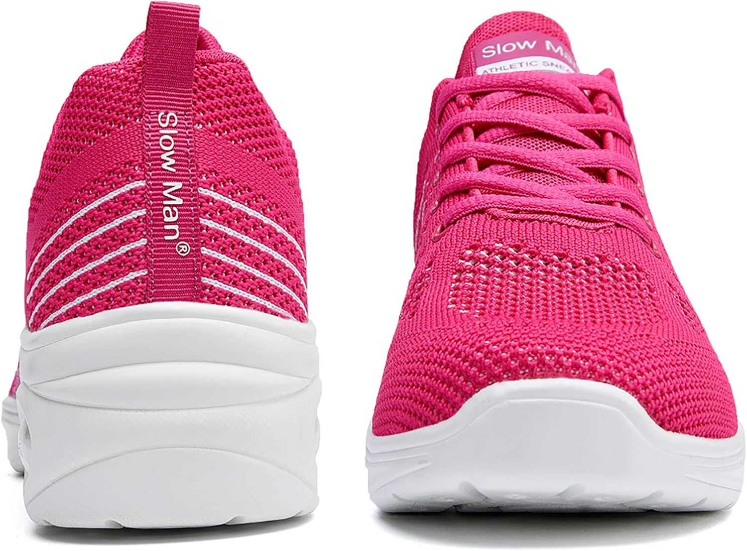 Slow Man Women's Jazz Shoes Lace-up Sneakers - Breathable Air Cushion Lady Split Sole Athletic Walking Dance Shoes Platform