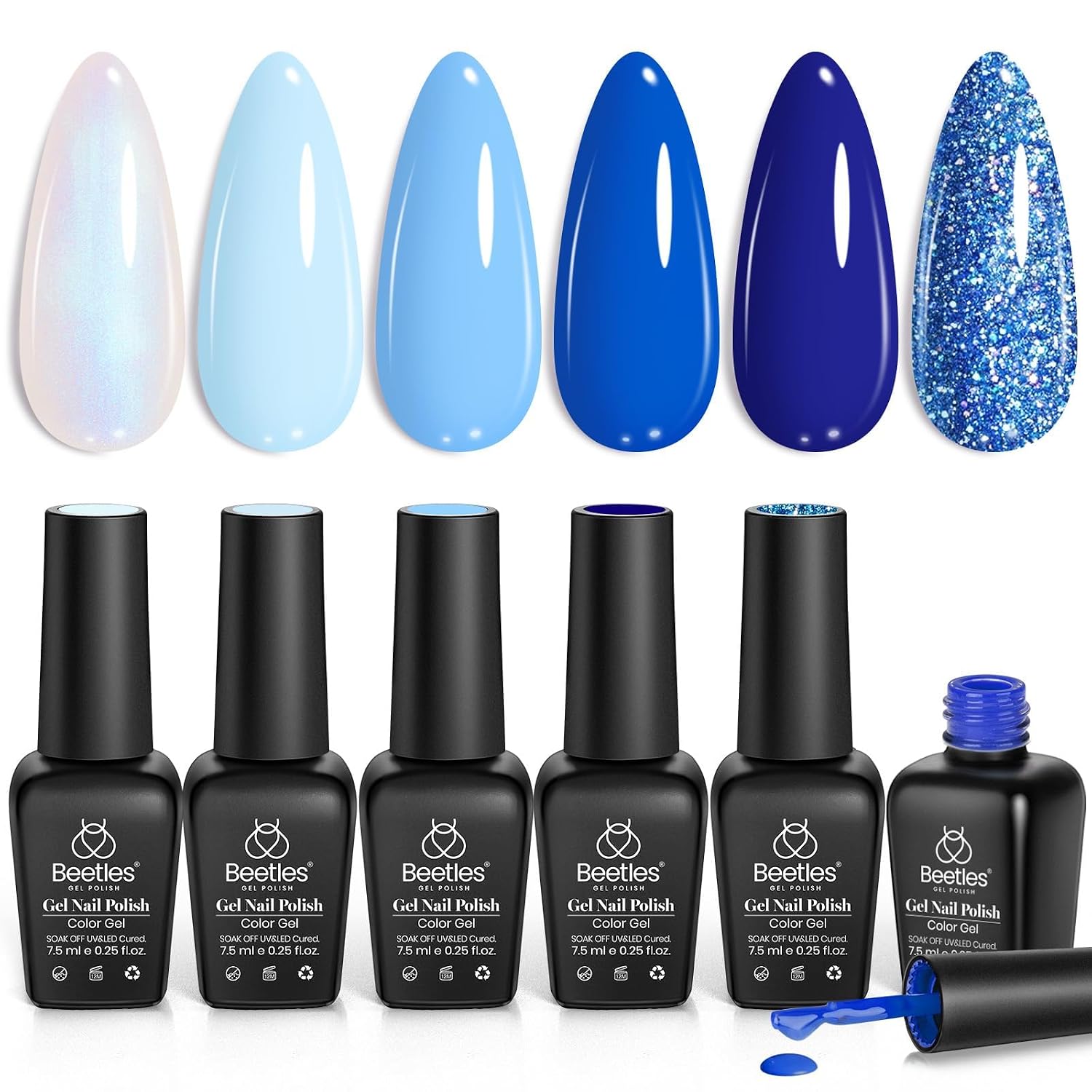 Beetles Green Gel Polish Set, 6 Colors Misty Forest Collection