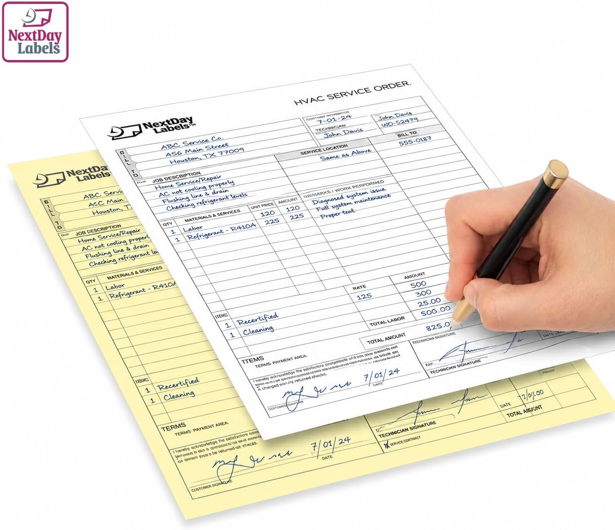 NextDayLabels Carbonless NCR Paper, 2 Part Reverse #5887, 8.5" x 11"