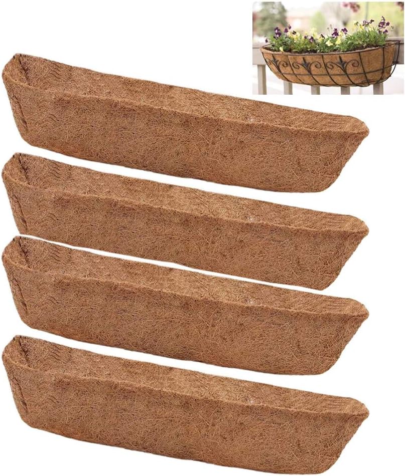 24 Inch Coconut Liners for Planters,Horse Trough Coco Liners for Window Box/Hanging Trough Planter