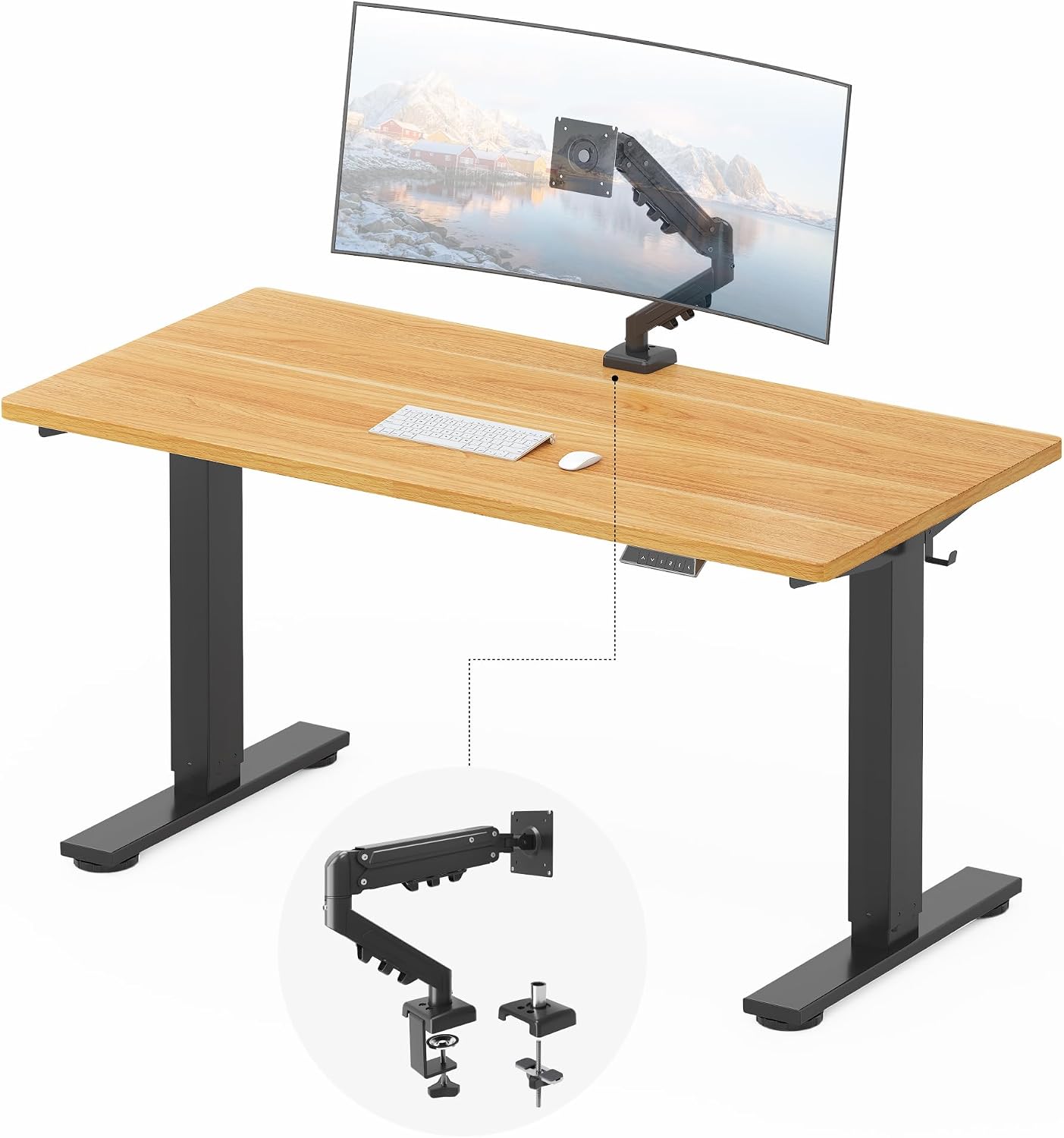 FLEXISPOT EN2 48"x24" Standing Desk with Power Strip Bundle, Black