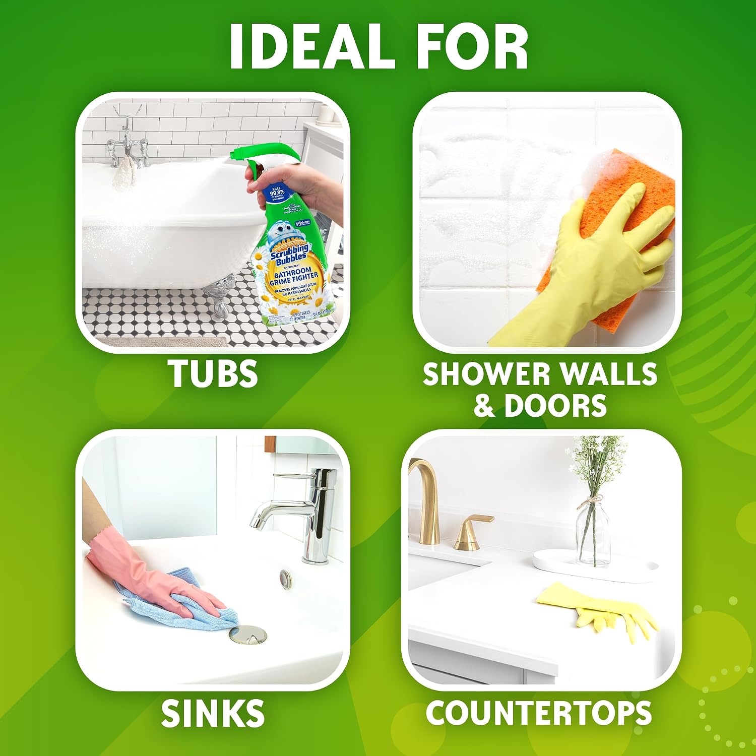 Scrubbing Bubble Bathroom Grime Fighter, Floral Fusion Scent, 32 oz Spray Bottle