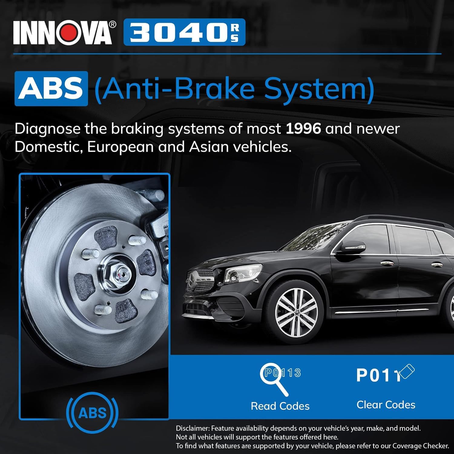 INNOVA 3040RS, OBD2 Scanner, Live Data Streamer, Battery/Alt Tester, Reset Check Engine Light/Brake Light/Oil Light