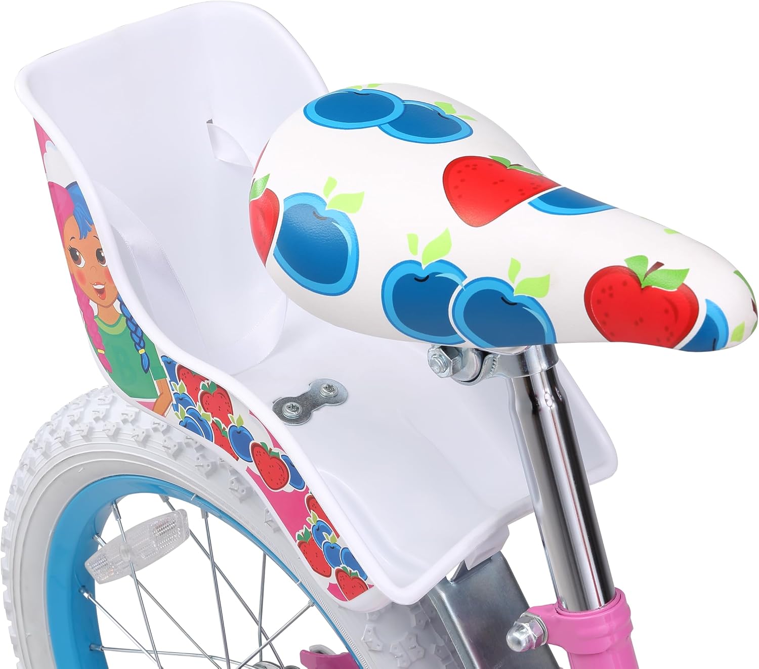 Titan Girls BMX Bike for Kids Ages 4-7, 16-Inch Wheels, 9-Inch Frame, Training Wheels, Toy Seat, Doll Basket, Streamers, First Bike, Princess Bicycle, Gift for Girls