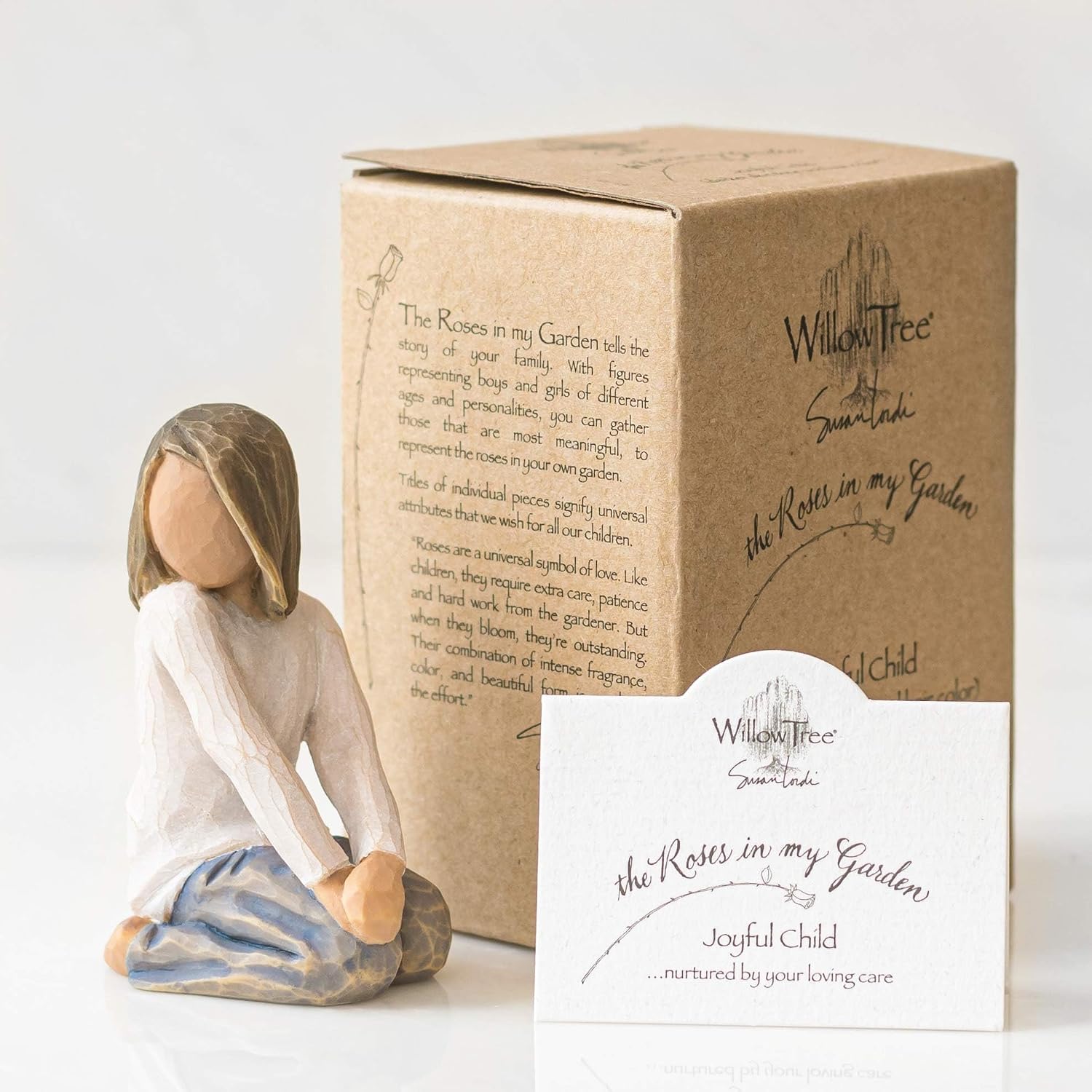 Willow Tree Joyful Child, nurtured by Your Loving Care, Express Love, Closeness, Healing, Courage, Hope and Family Life, Sculpted Hand-Painted Figure