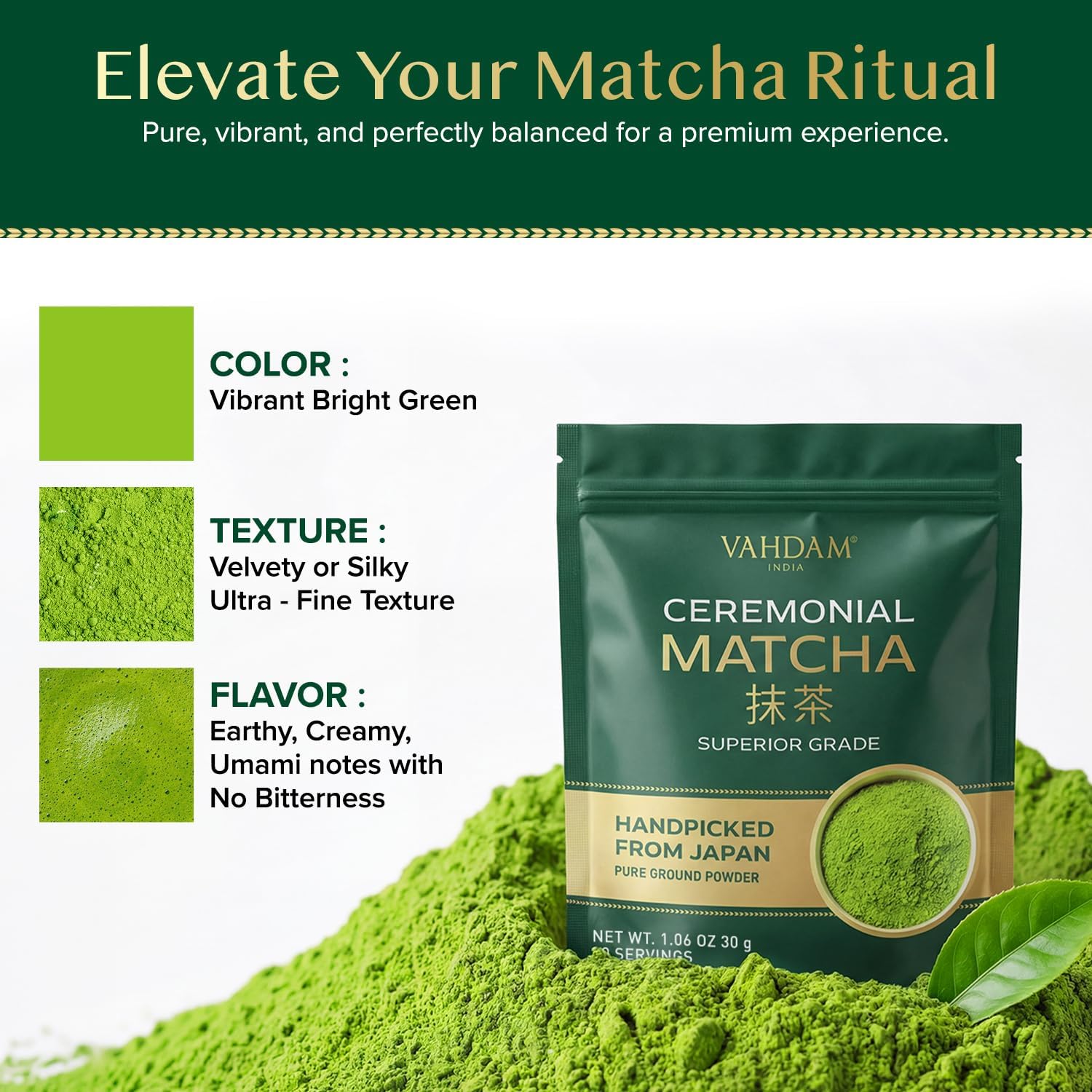 VAHDAM, Himalayan Green Tea Leaves (50+ Cups, 3.53 Oz) Non GMO, Gluten Free | High Elevation Grown Green Tea Leaves From Himalayas | Pure Unblended Single Origin Green Loose Leaf Tea | Vacuum Sealed