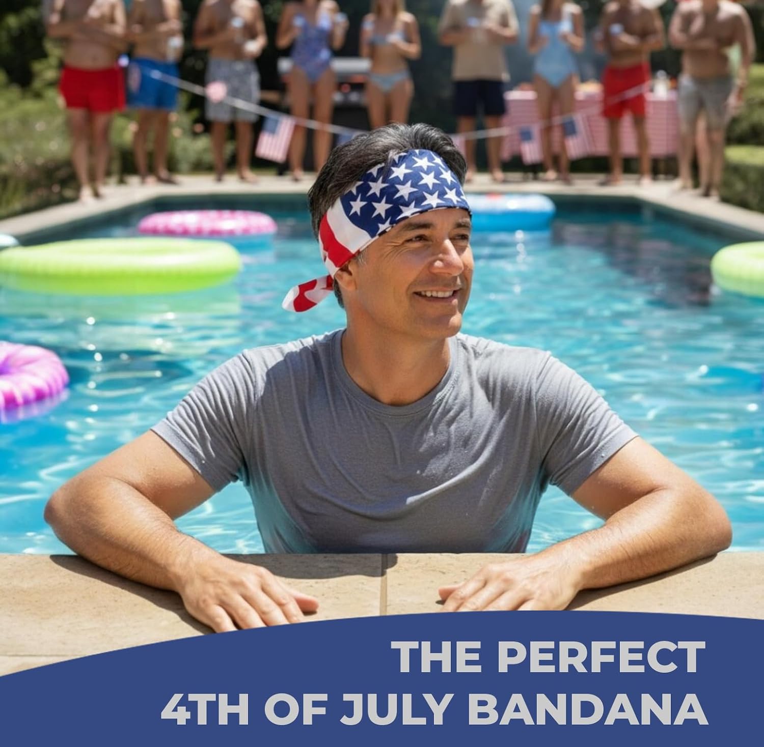Costume Adventure American Flag Bandana Headband for Men and Women | Men's Patriotic USA Flag Bandana USA Apparel Clothing Bandanna America Apparel
