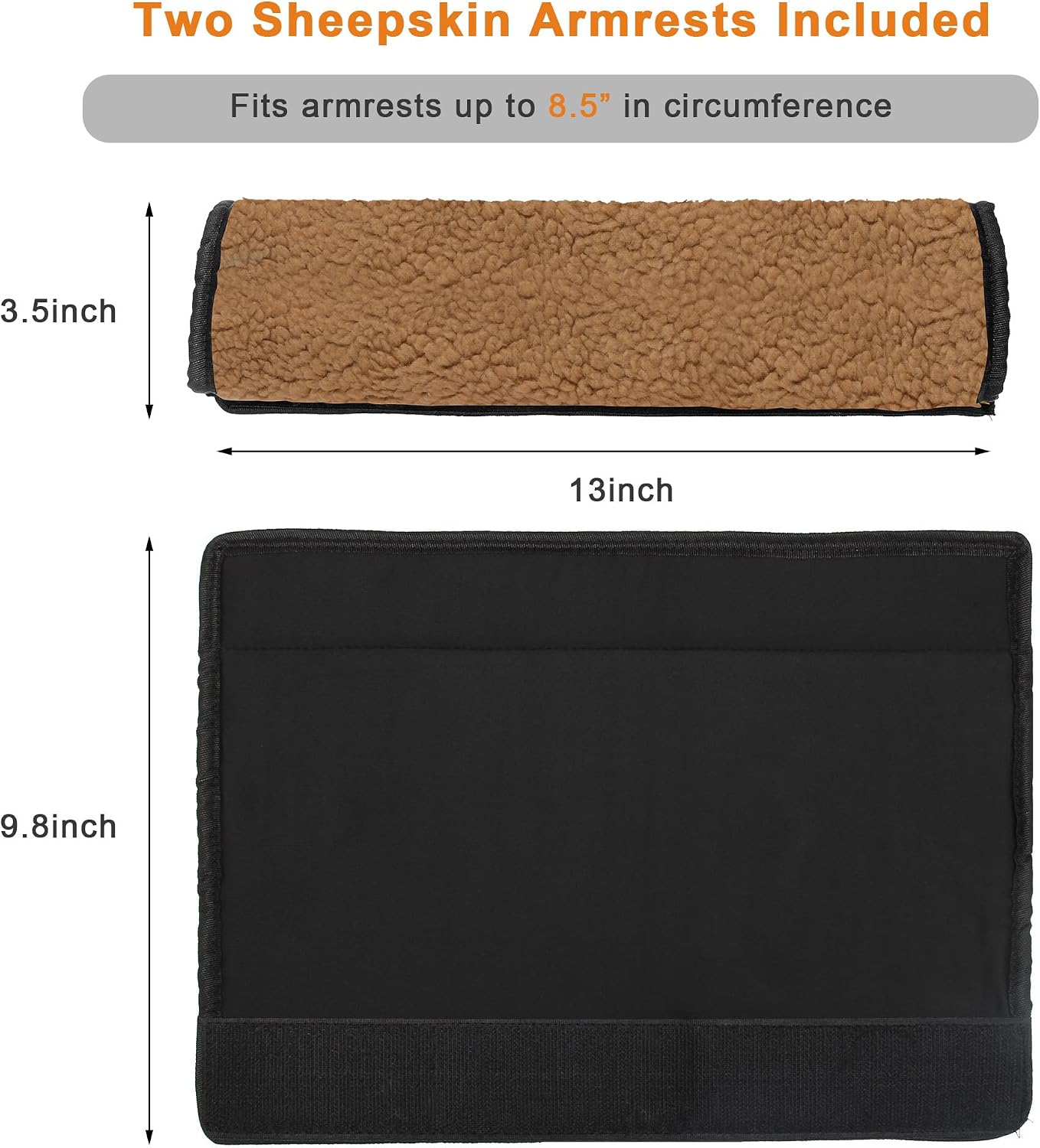 AHIER Wheelchair Armrest Pads, 2PCS Sheepskin Fleece Wheelchair Armrest Covers, Non Slip Arm Rest Cover Cushion pad for Wheelchairs