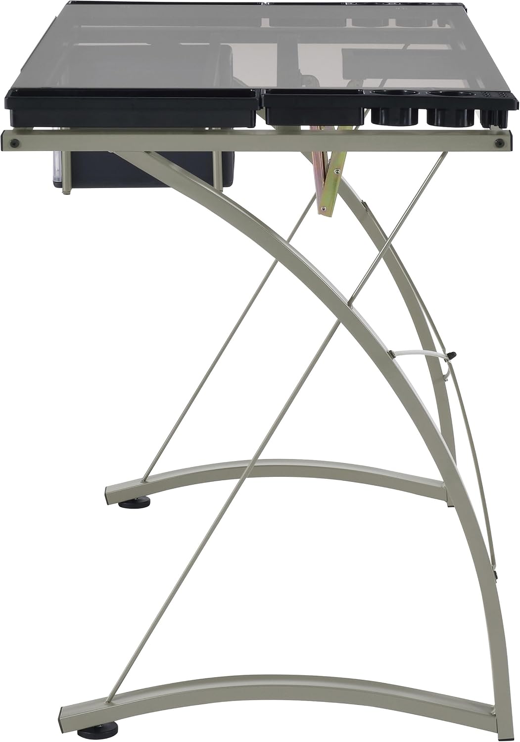 Coaster Home Furnishings - Melo - Metal and Glass - 41-Inch Drafting Table with Adjustable Pitch, Three Drawers