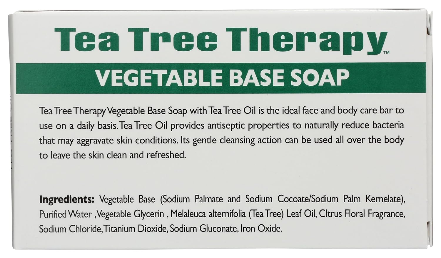 Tea Tree Therapy Vegetable Base Soap with Tea Tree Oil - 3.9 oz - Pack of 9