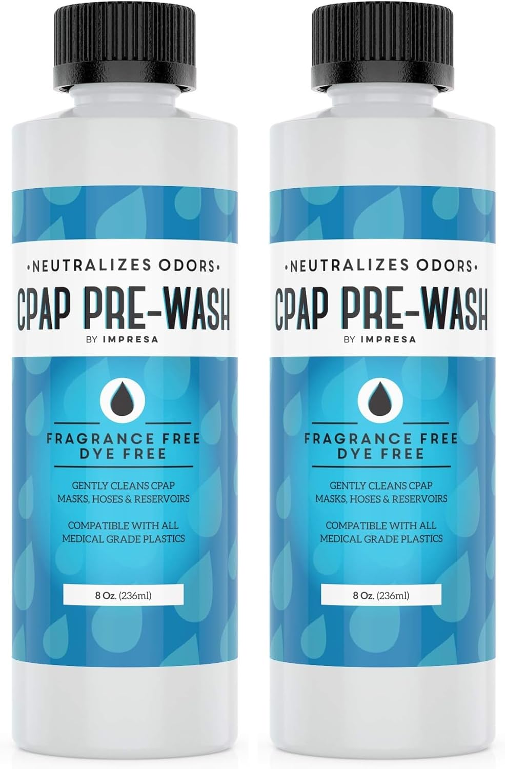 IMPRESA CPAP Pre-Wash Cleaning Solution - 8 Fl Oz, Made in USA - Odor Neutralizing Unscented Soap - Deep Pre-Wash Cleaning - Compatible with CPAP & BiPAP Machines