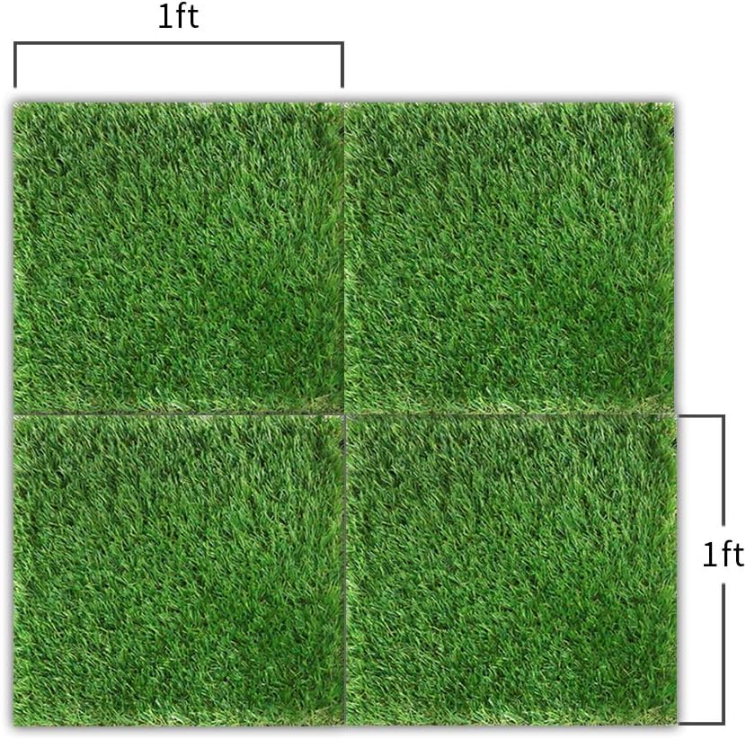 SunVilla Artificial Grass Square Tiles - 12 x 12 Inch Small Turf Grass Craft Piece Indoor Outdoor Wall Decorations for Wedding, Christmas