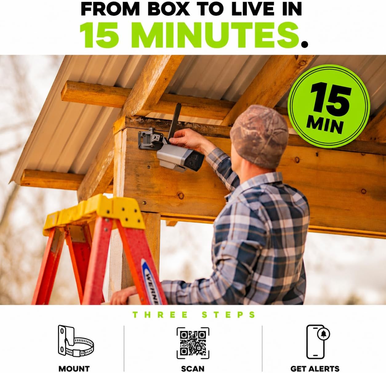 TACTACAM Defend Cellular Security Camera Bundle – Solar Panel + 32GB SD Card Included – 4G LTE
