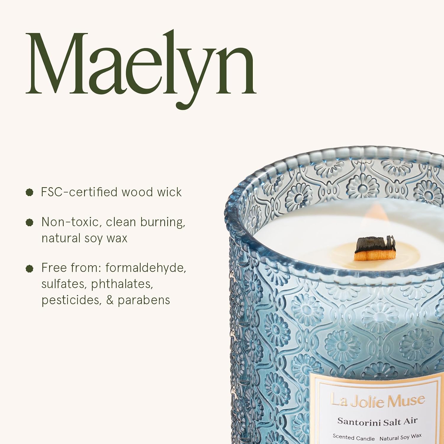 LA JOLIE MUSE Starlit Fir Pine Scented Candles for Home,19 oz Natural Soy