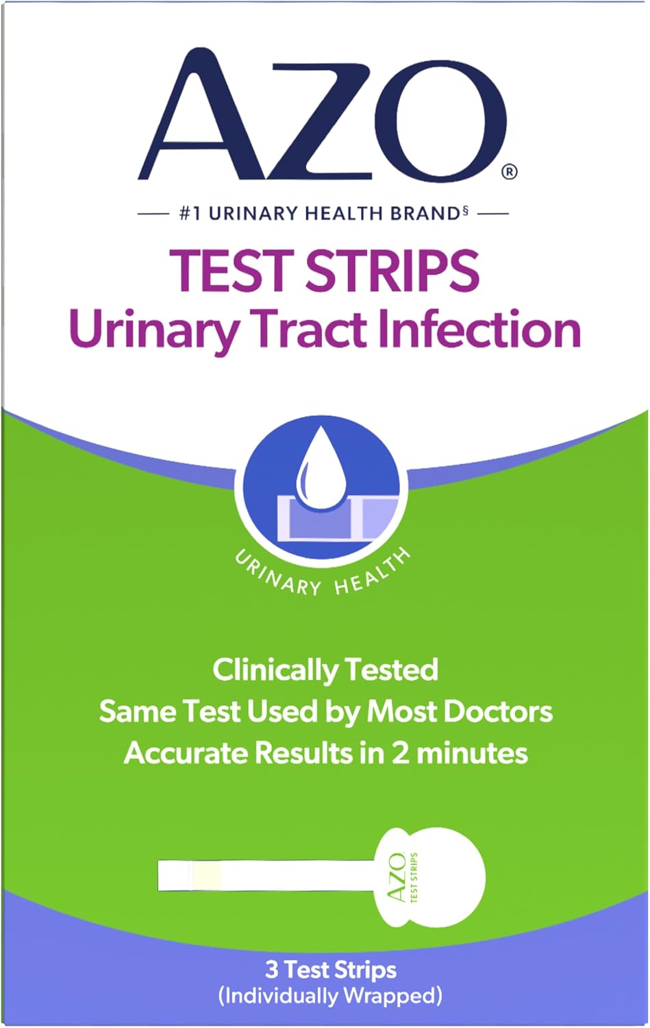 AZO Urinary Tract Infection (UTI) Test Strips, Results in 2 Mins