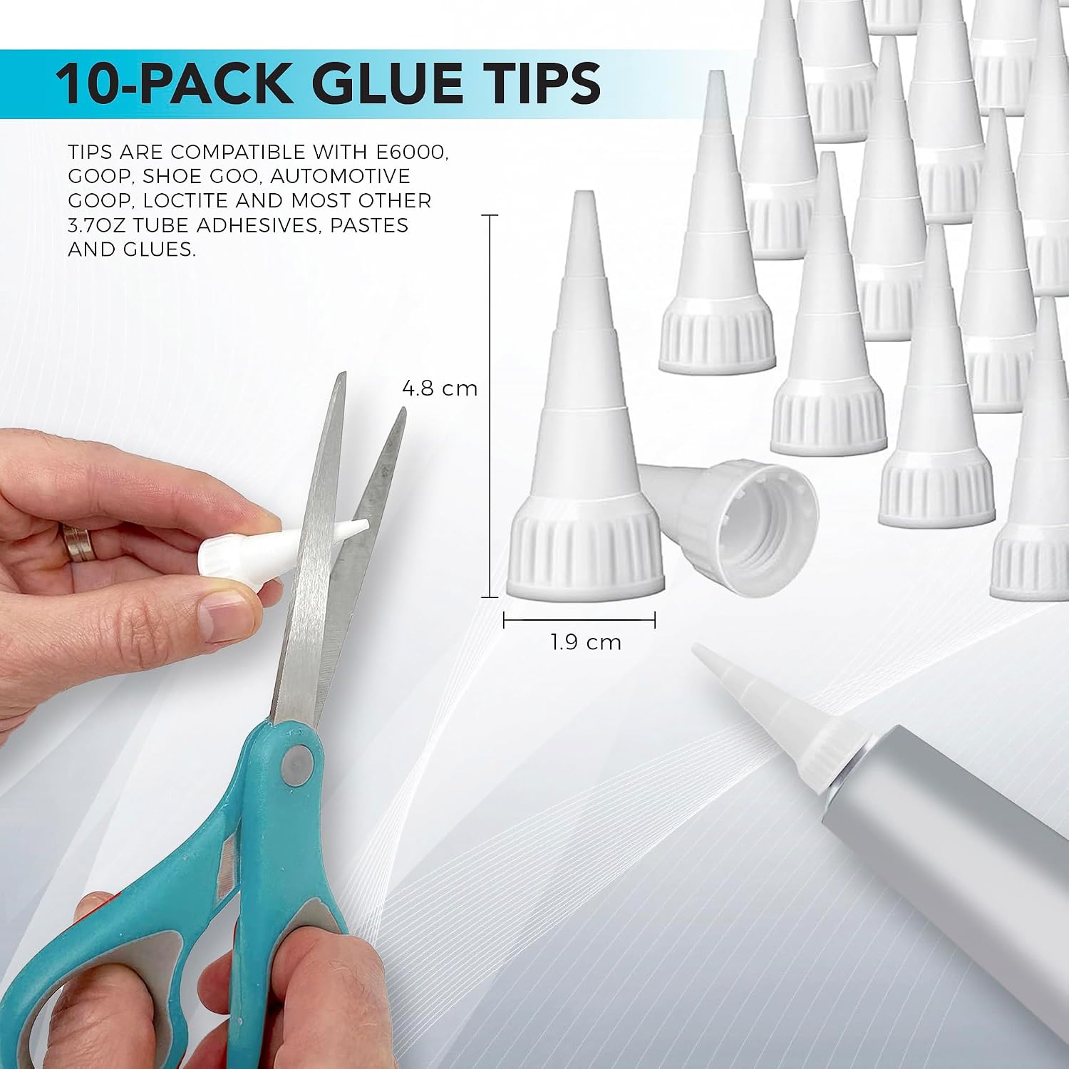 E6000 3.7 Ounce (109.4mL) Tube Industrial Strength Adhesive for Crafting, 10 Snip Tip Applicator Tips and Pixiss Art Dotting Stylus Pens 5 pcs Set