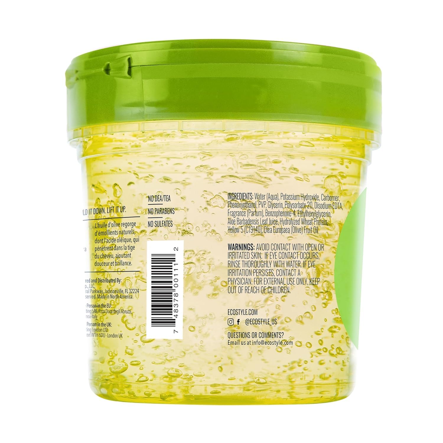 Eco Style Gel Olive Oil Styling - Adds Shine and Tames Split Ends - Delivers Moisture to Scalp - Nourishes And Repairs - Provides Weightless and Superior Hold - Ideal for all Hair - 8 oz