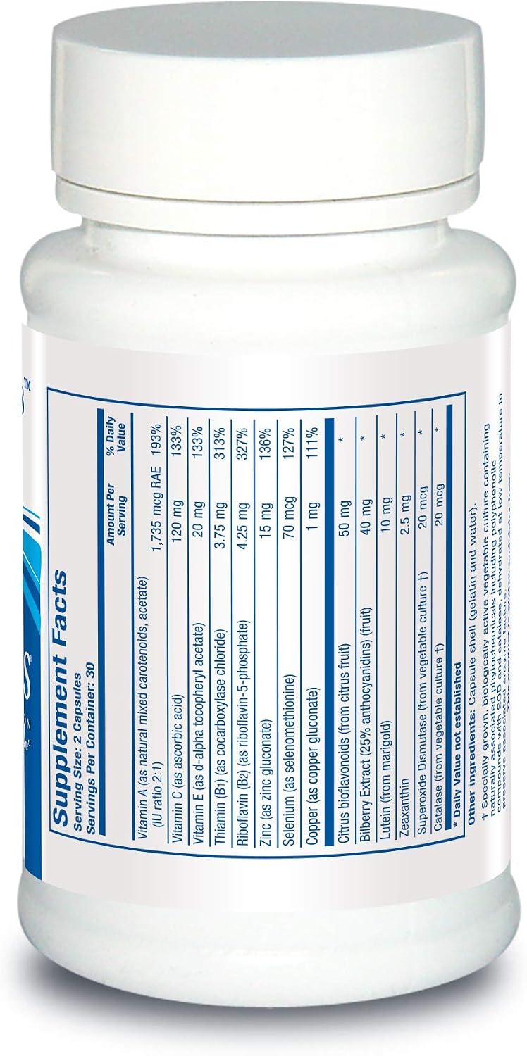BIOTICS RESEARCH Optic Plus Eye Vitamin & Mineral Support Supplement with Lutein and Zeaxanthin, Healthy Retinal Tissue and Vision 60 Capsules