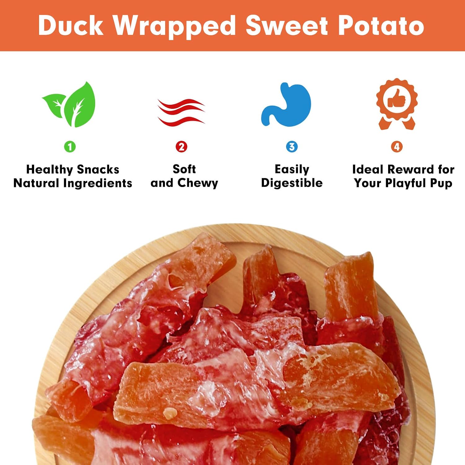 MON2SUN Dog Treats, Rawhide-Free Chicken Wrapped Sweet Potato, 25 oz