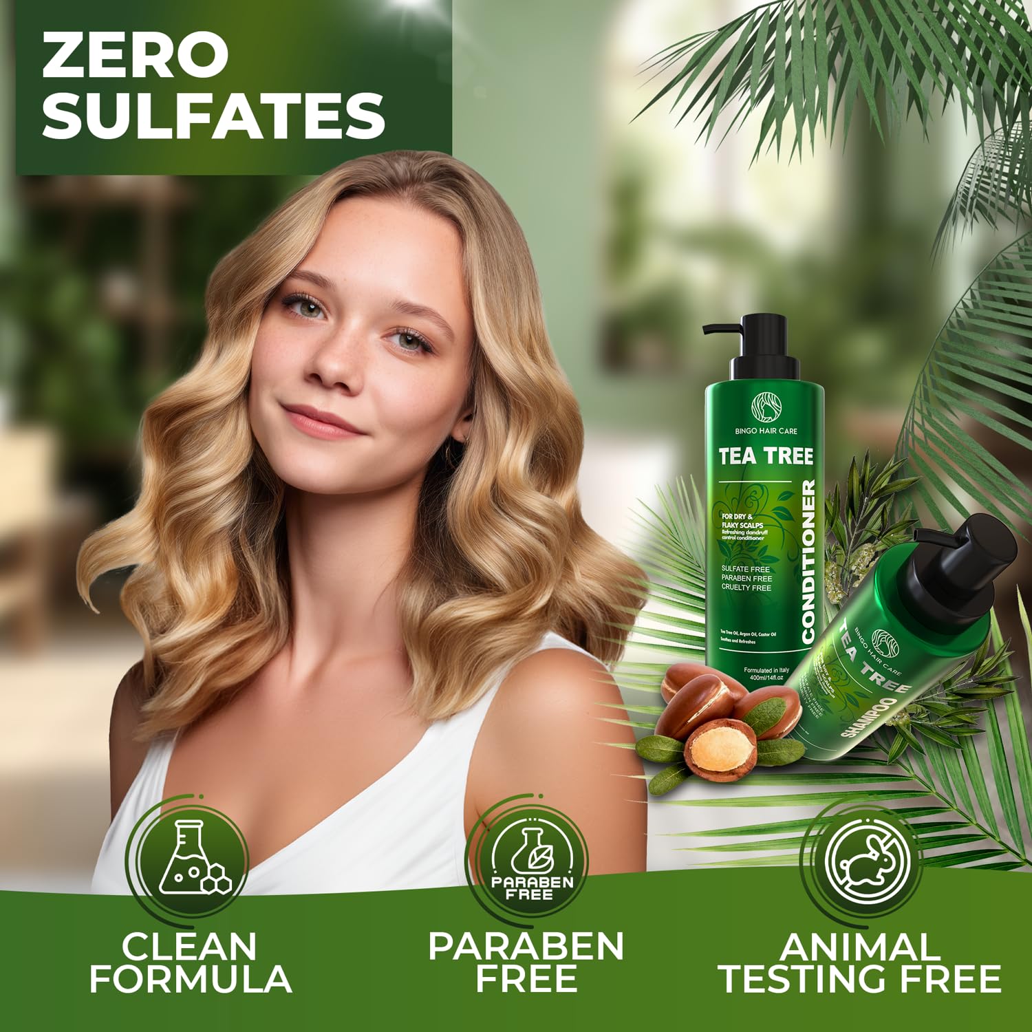 Moroccan Argan Oil Shampoo and Conditioner Set - Sulfate Free, Anti Frizz Hydrating Care for Women - Deep Moisturizing Treatment for Color, Keratin Treated, Curly, Damaged and Dry Hair