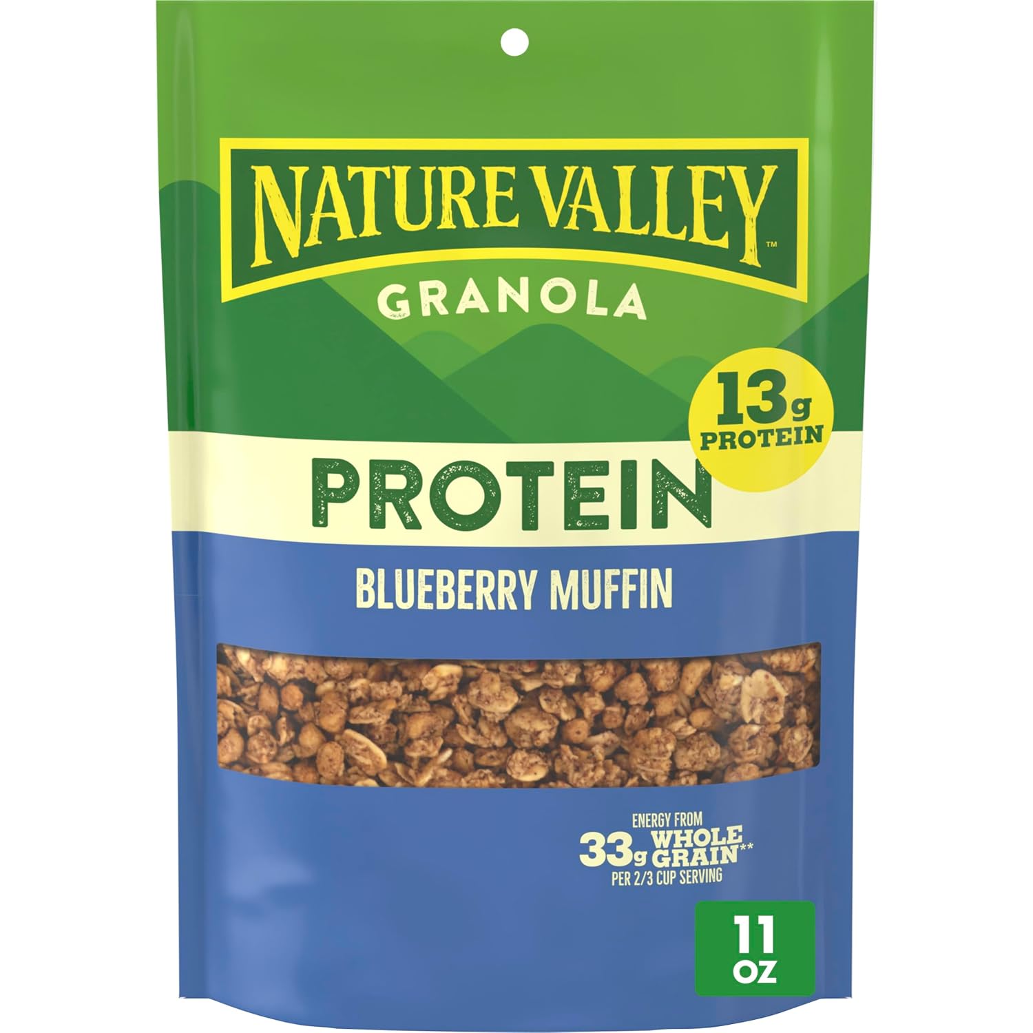 Nature Valley Oats & Honey Protein Granola, Resealable Pouch, 11 oz | 13g Protein & 33g Whole Grain per Serving, Good Source of Fiber, No Artificial Flavors or Colors