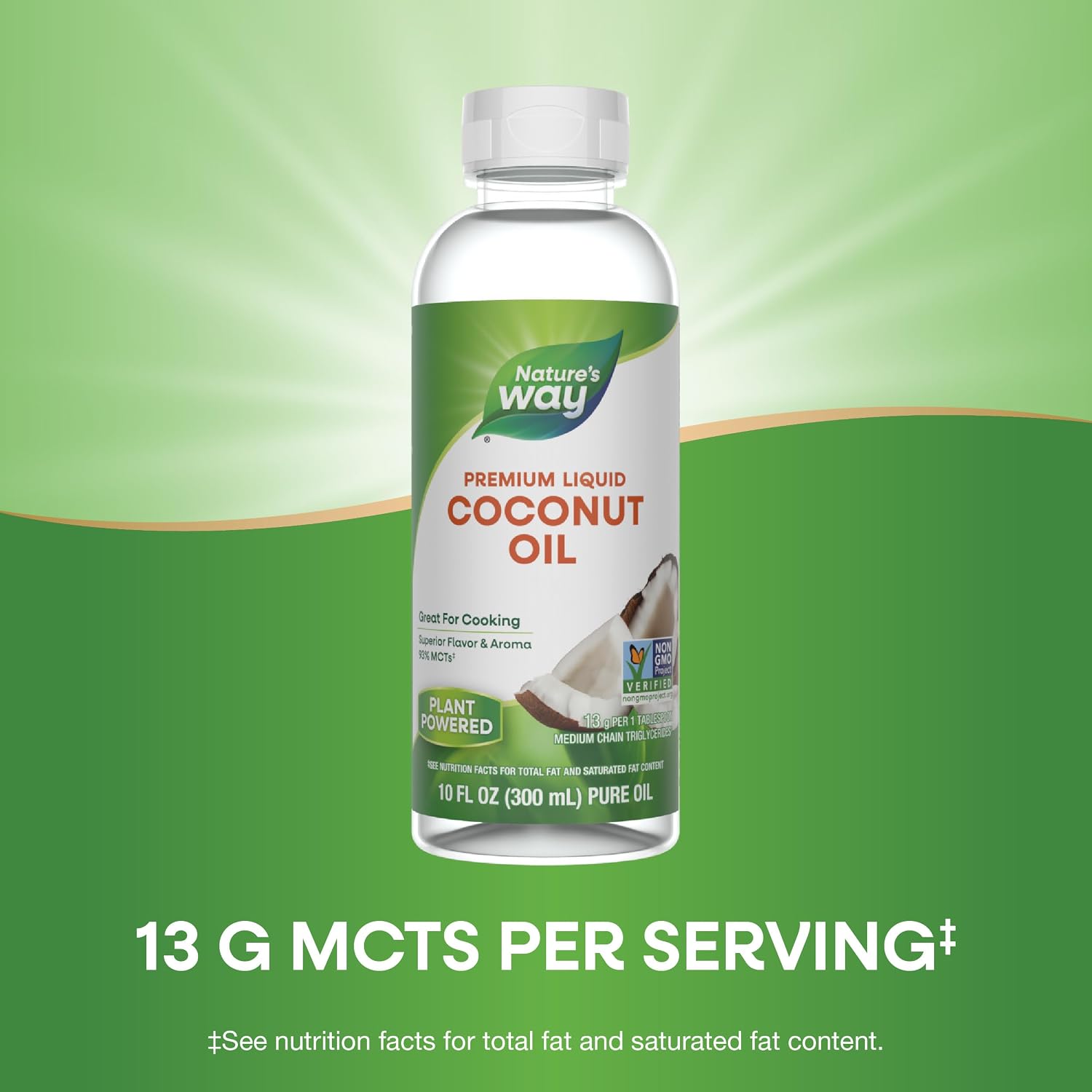 Nature's Way Liquid Coconut Oil, Oil for Cooking, Hexane-Free, 10 Fl Oz | Superior Flavor and Aroma, Stays Liquid, 13 g MCTs per Serving(1)