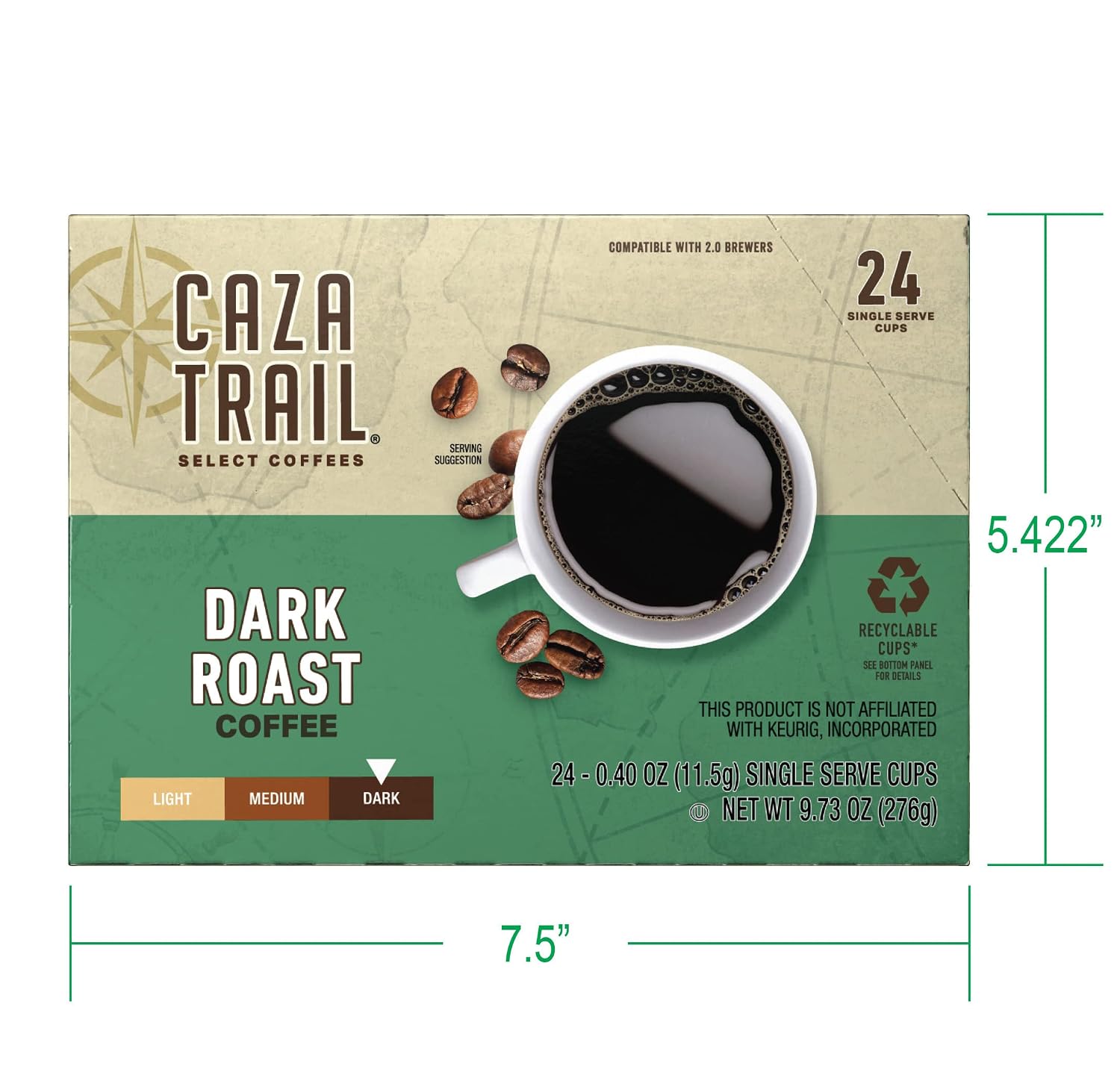 Caza Trail Coffee, Kona Blend, 100 Single Serve Cups