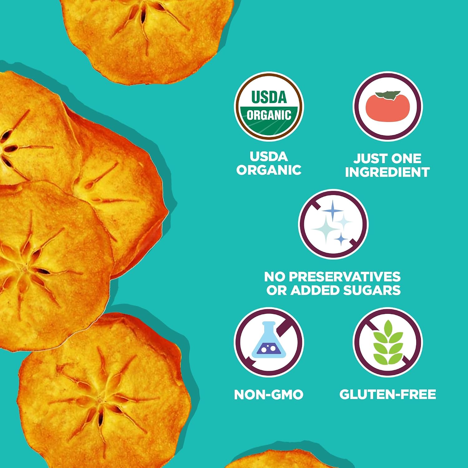 Organic Dried Persimmons from Bella Viva Orchards, 1 Lb. Bag