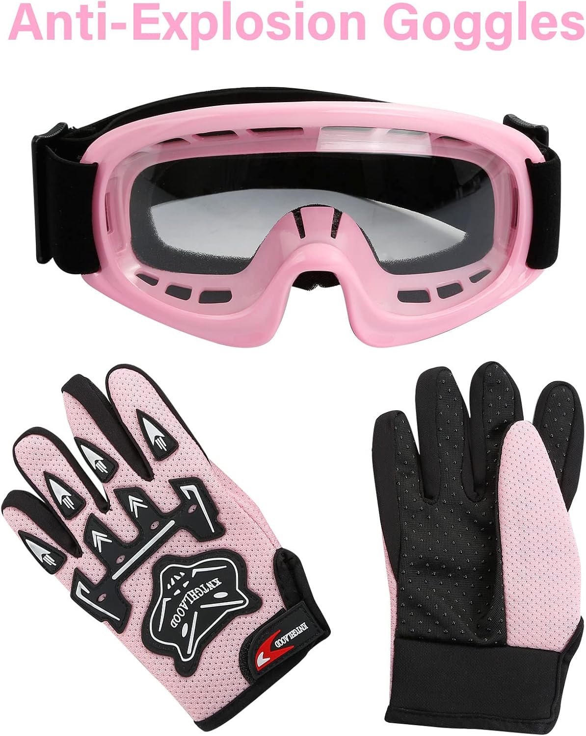 Kids Dirt Bike Helmet Youth Motorcycle Helmet DOT-Certified Full Face Helmets for Motocross ATV Off-Road Street Bike with Goggles & Gloves, Blue Flame Medium | Motorcycle Riding Gear included Goggles & Gloves, Ultra-Lightweight, For ATV UTV Off-Road, Blu…