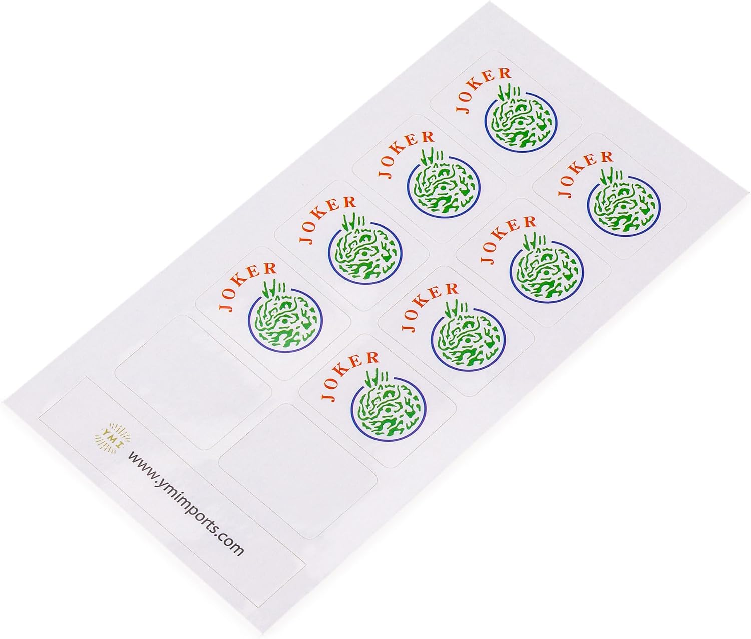 Yellow Mountain Imports American Mahjong Joker Tile Decal Stickers, Set of 8