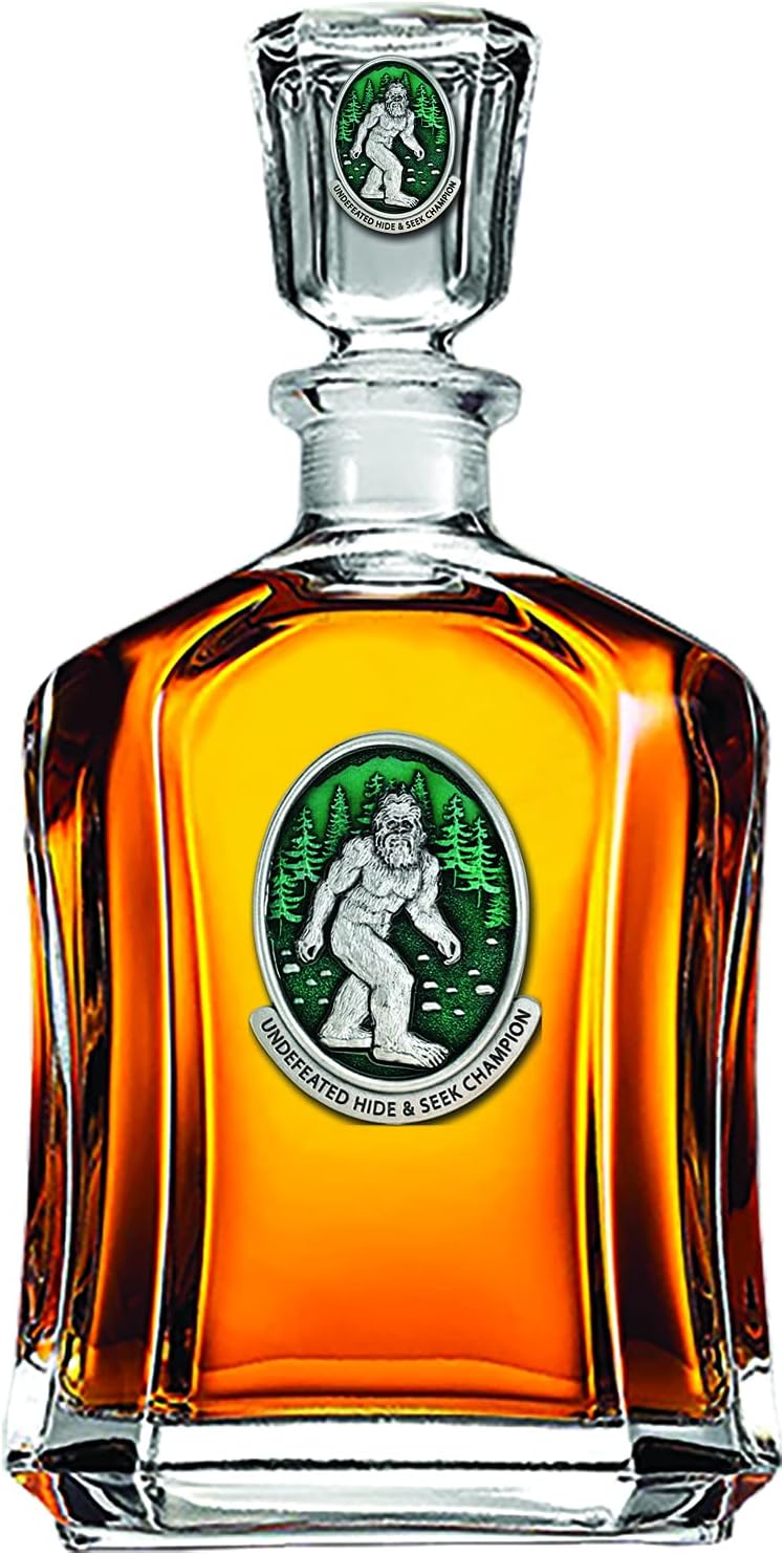 Marines Decanter – Eagle Globe & Anchor | 24 OZ Whiskey Decanter for Liquor with Airtight Stopper | Expertly Crafted Pewter Glass Clear