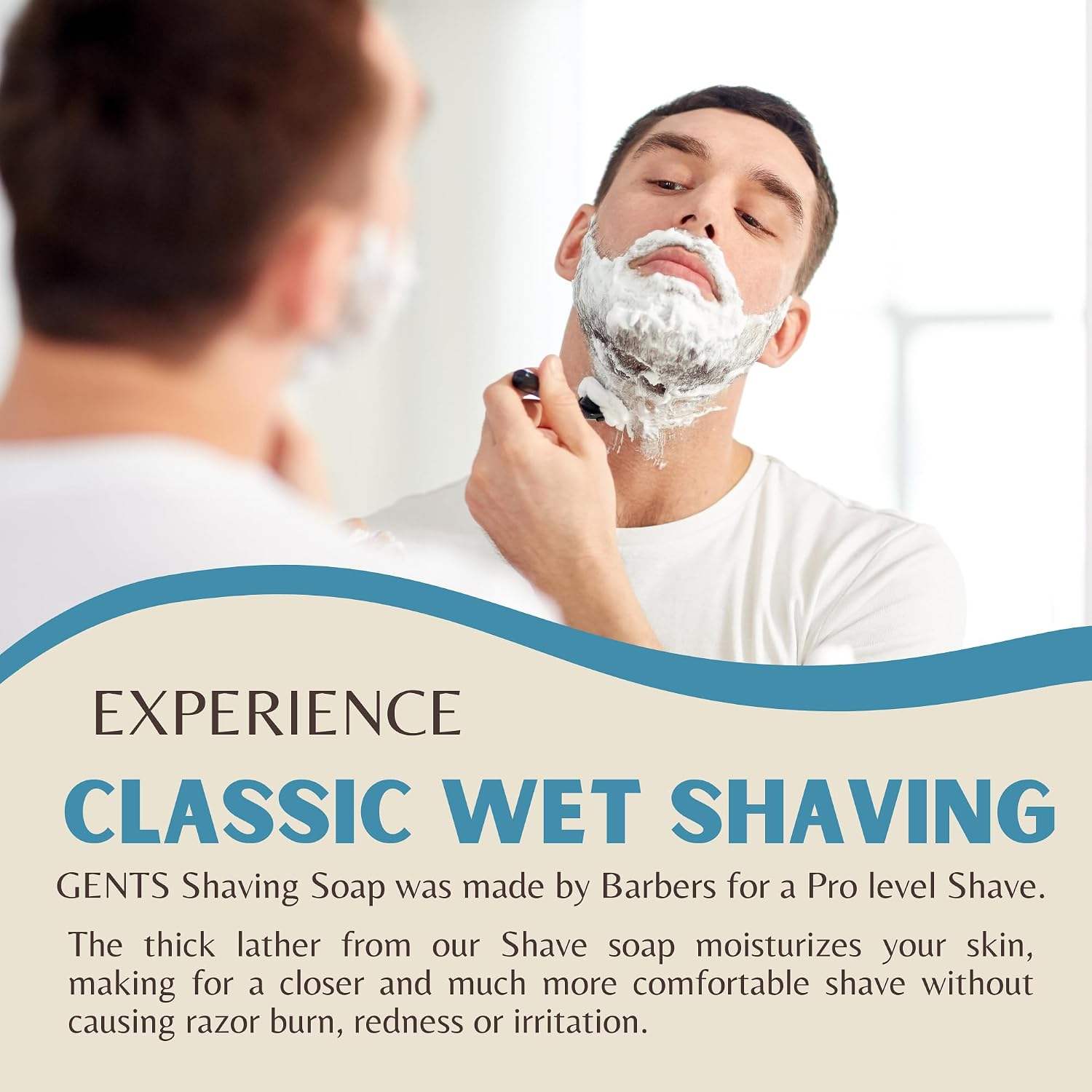 GENTS Men’s Shave Soap, 97% Natural Cedar Pine Scent, Rich Lather Wet Shaving, Traditional Shaving Soap for Men, 3oz Puck