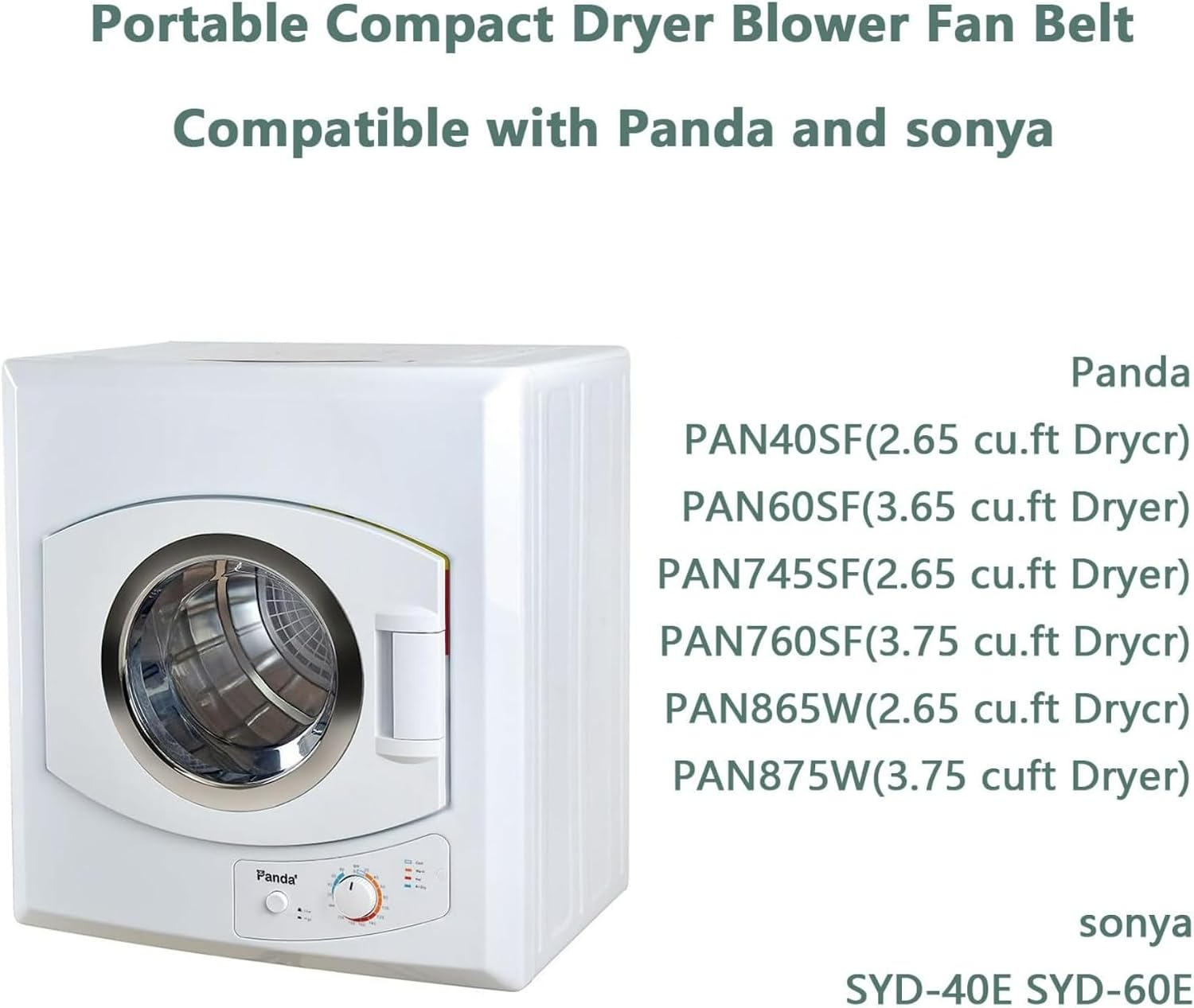 Portable Compact Dryer Blower Fan Belt for Panda PAN40SF/60SF Sonya SYD-40E/60E