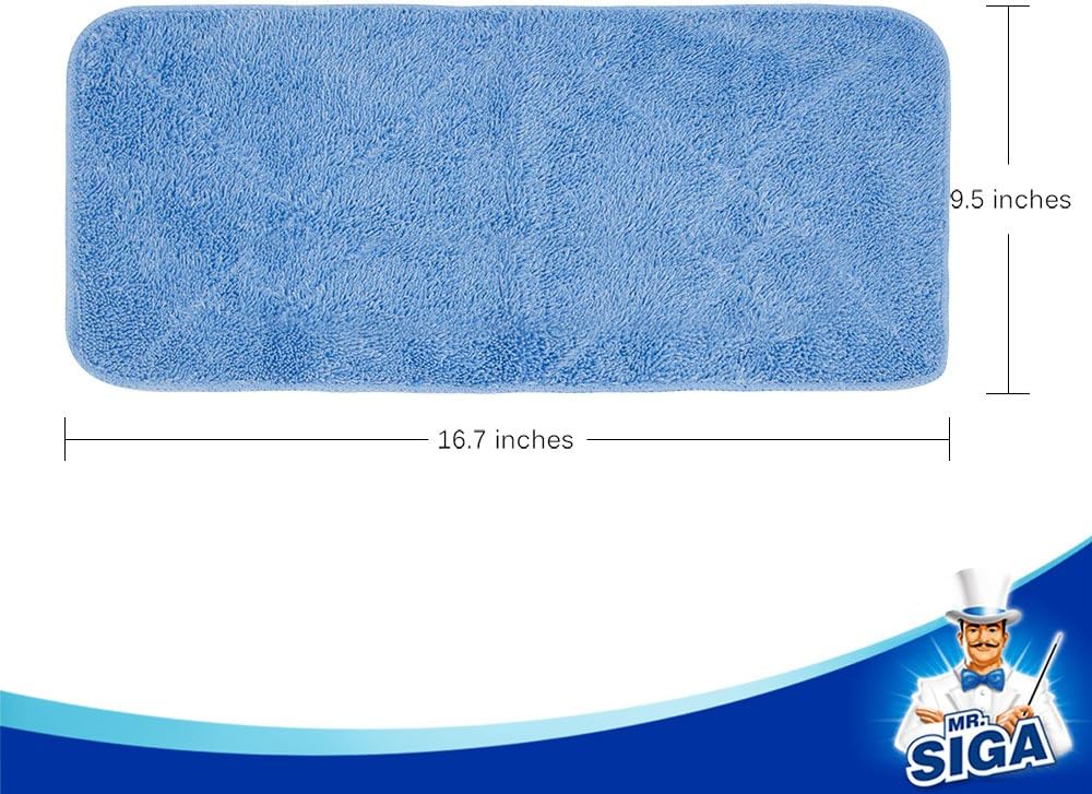 MR.SIGA Professional Microfiber Mop for Hardwood, Laminate Floor Cleaning | Stainless steel telescopic handle, 3 reusable microfiber flat mop refills and 1 dirt removal scrubber included