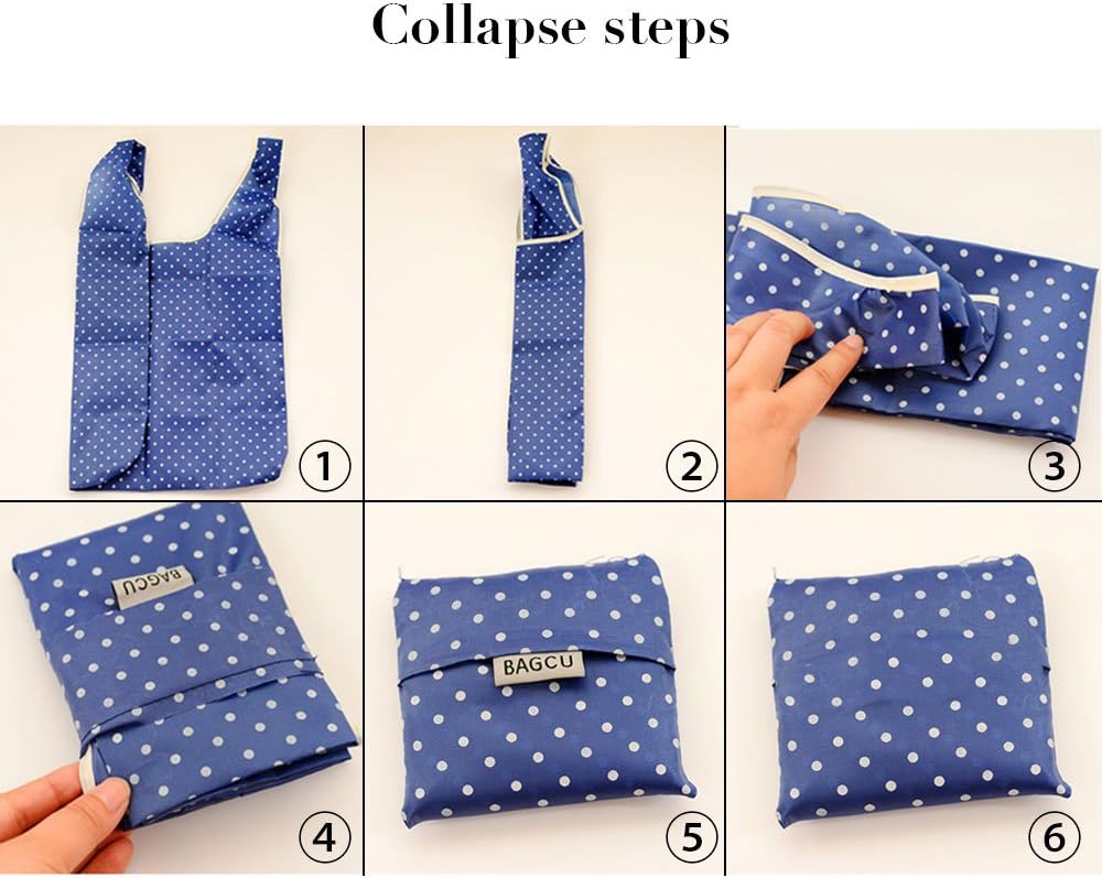 Cloth Tote Bags, Reusable, Foldable, Recycle for Shopping, Fits in Pocket, Eco Friendly for Groceries, Water Resistant, Lightweight