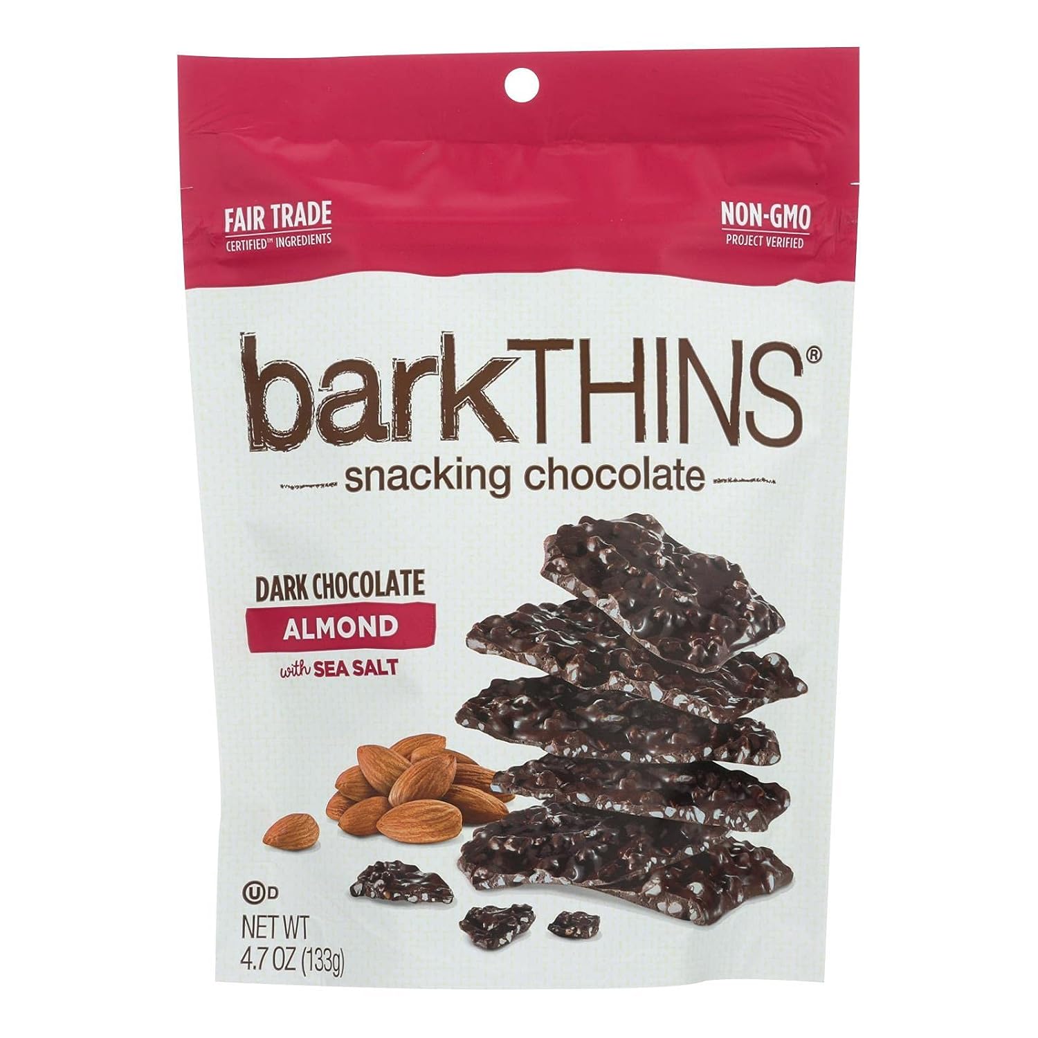 Bark Thins Toasted Coconut with Almonds Dark Chocolate Snacks, 4.7 Ounce - 12 per case.