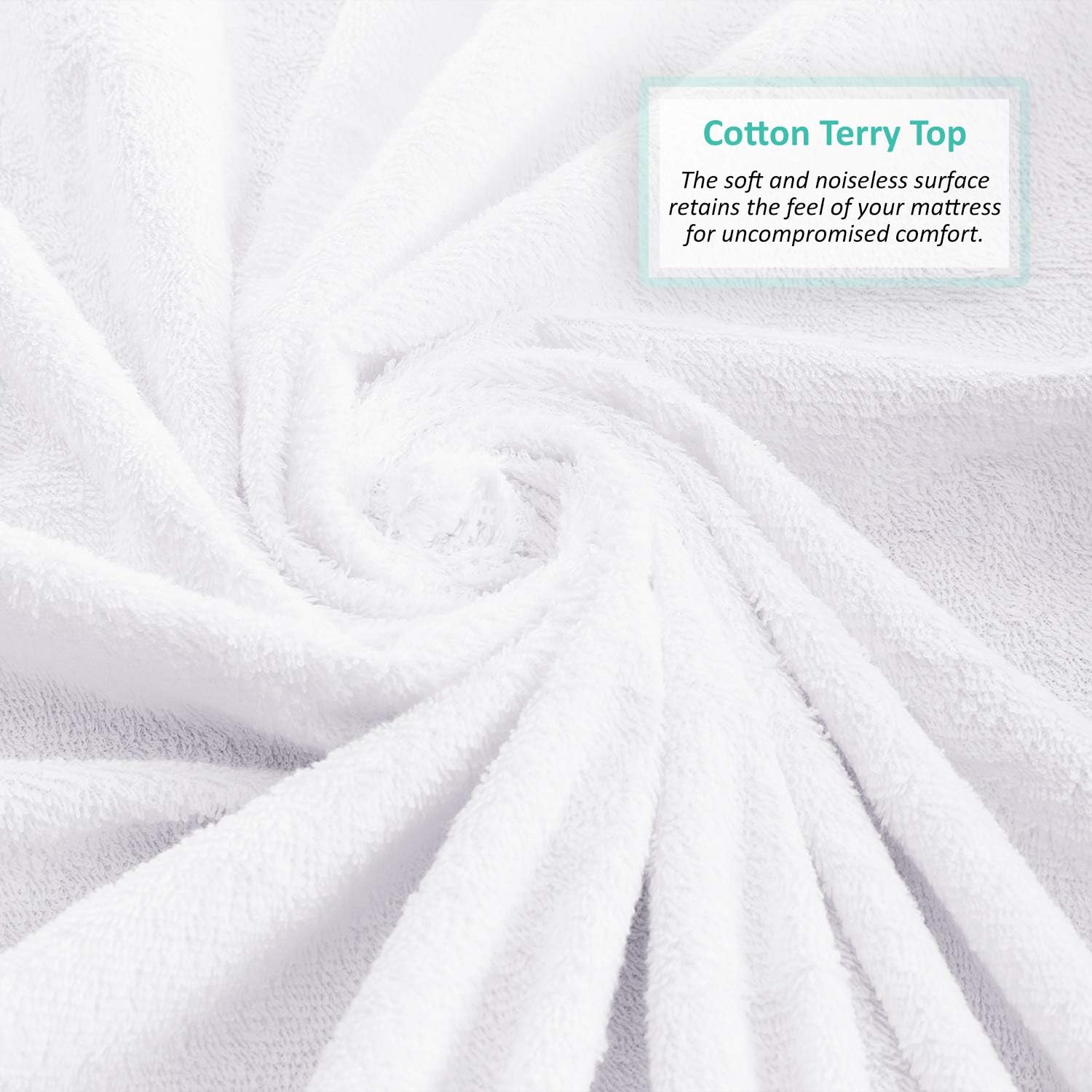 Nestl Premium Cotton Terry Mattress Protector – Soft and Waterproof Full 14 Inch Deep Pocket Mattress Protector – Breathable & Noiseless Cover