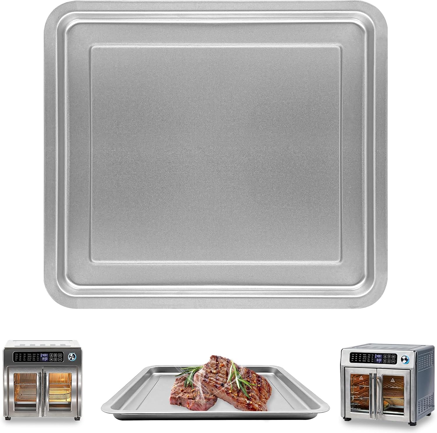 GCQ Air Fryer Tray for Emeril Lagasse Everyday 360 Air Fryer, 12''×10'' Stainless Steel Air Fryer Accessories Tray Bake Pan Replacement Parts, Not fit for Emeril Lagasse 26 QT 25 QT French Door