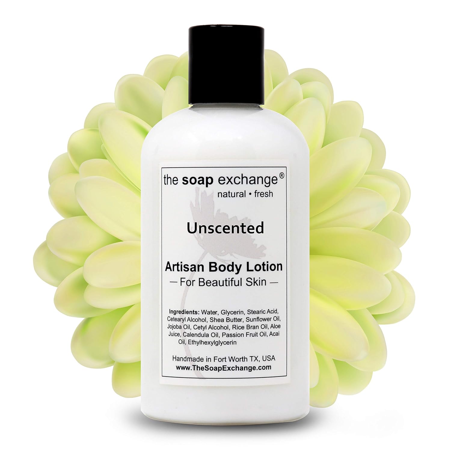The Soap Exchange Body Lotion - Strawberries & Champagne Scent - Hand Crafted 8 fl oz / 240 ml Natural Artisan Skin Care for Hand, Face, & Body, Moisturize, Hydrate, & Protect. Made in the USA.