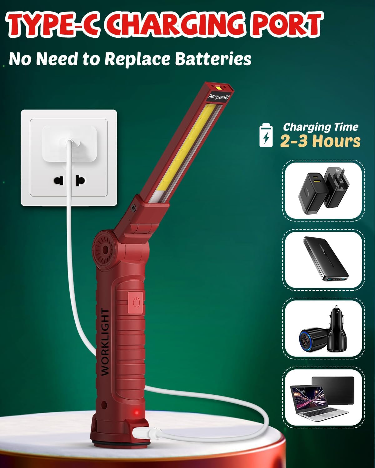 Coquimbo 2 Pack Rechargeable Work Light, Christmas Tool Gifts for Men Dad