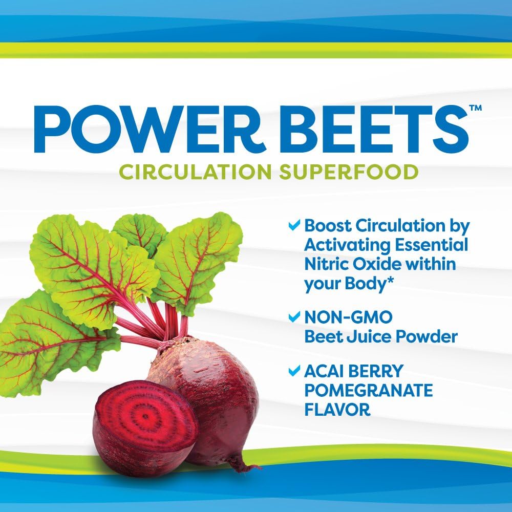 Nu-Therapy Power Beets - Super Concentrated Circulation Superfood - Dietary Supplement – Delicious Acai Berry Pomegranate Flavor – Non-GMO Beet