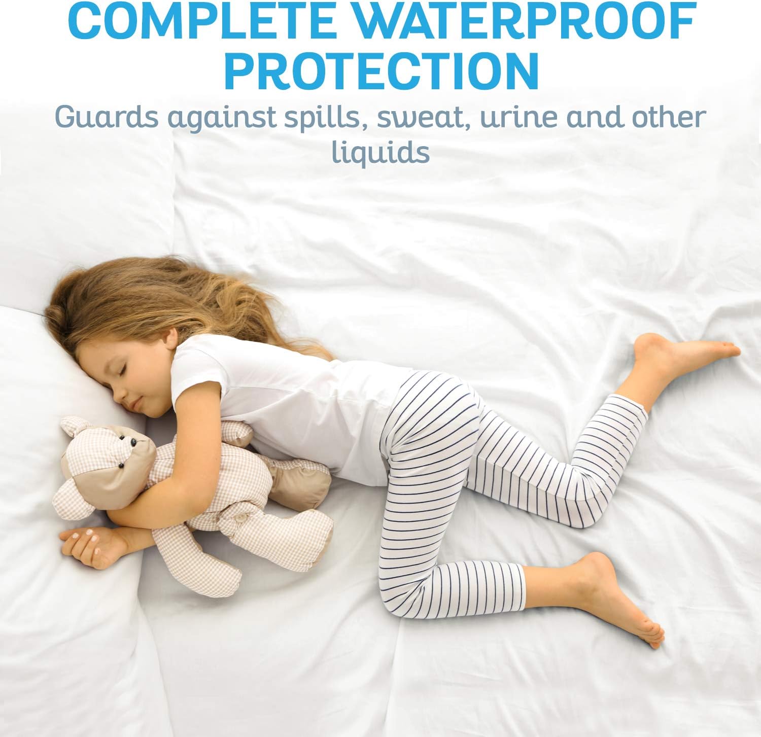 Sures Waterproof Mattress Protector - California King Size Bedsheet | Fitted Machine Washable Bed Sheet - Vinyl Free Bedwetting Cover Pad - for Kids, Adult, Elderly